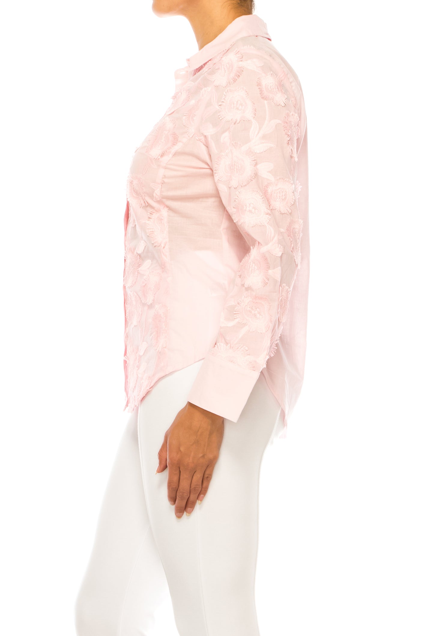 Hester & Orchard Embroidered Button Down Top