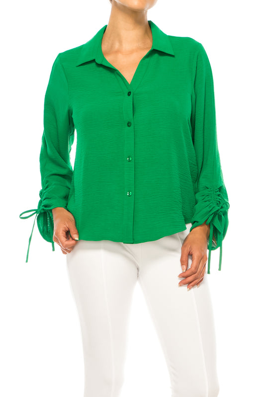 Hope & Harlow Collared Button Down Top