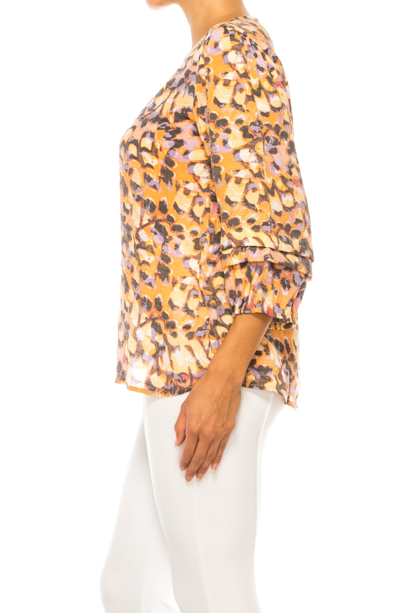 Hope & Harlow Printed 3/4 Sleeve Top