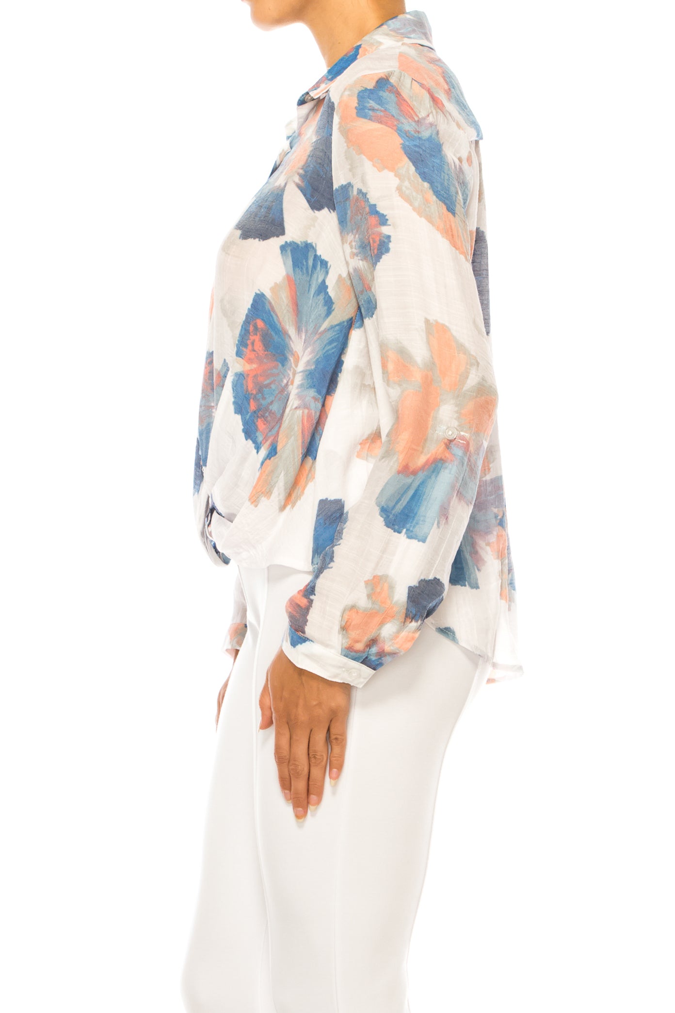 Hope & Harlow Button Down Front Twist Top