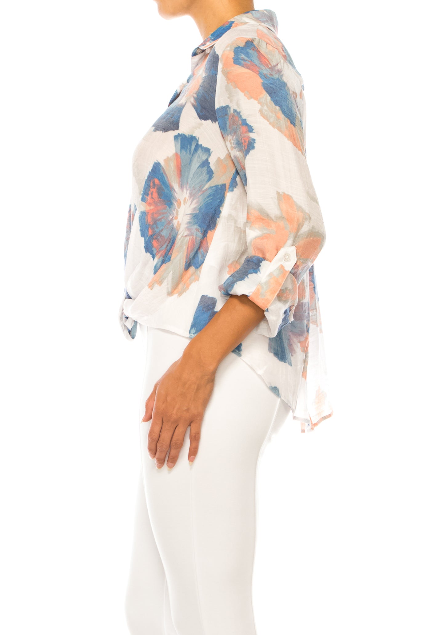 Hope & Harlow Button Down Front Twist Top