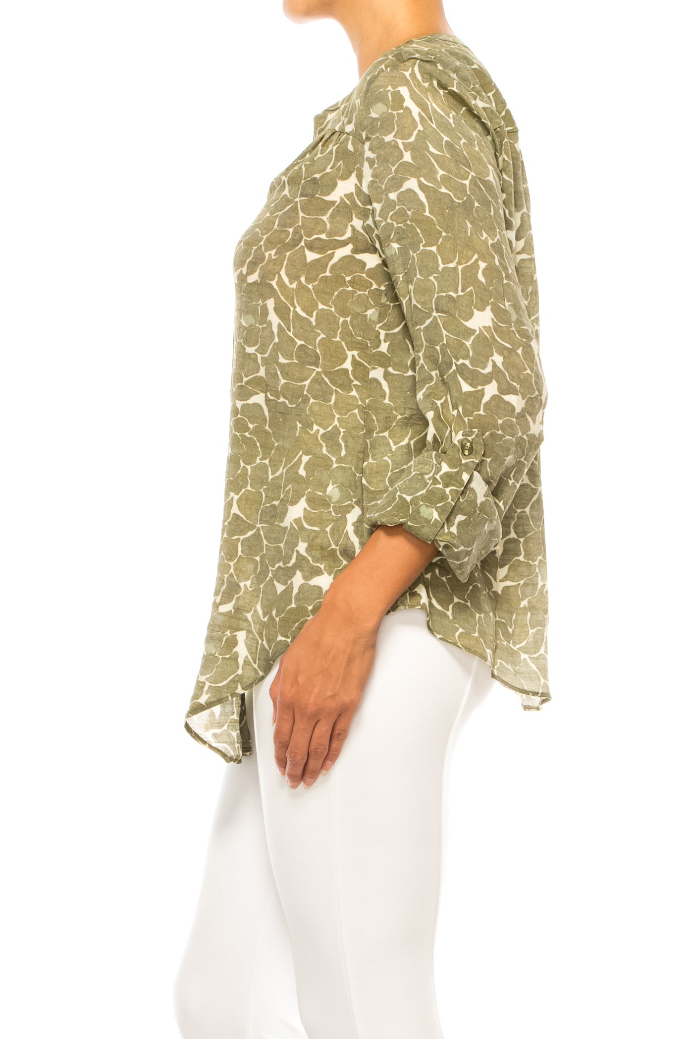 Hope & Harlow Printed Button Down Top