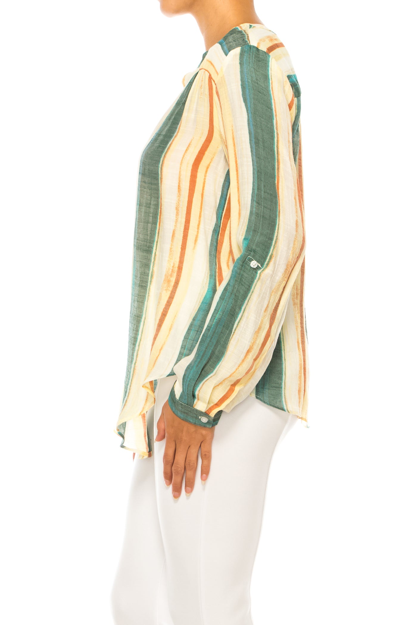 Hope & Harlow Printed Button Down Top