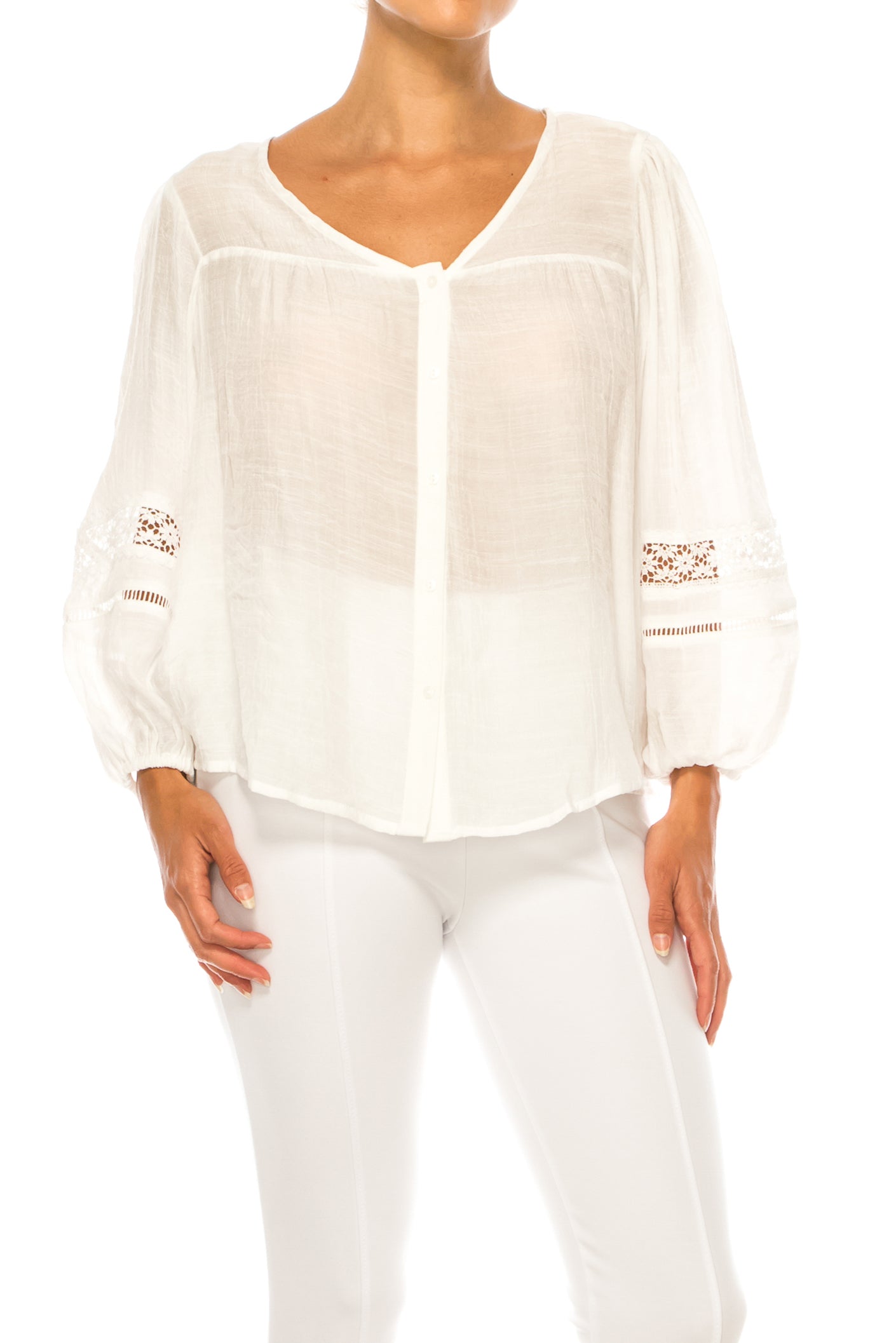 Hope & Harlow Long Sleeve Peasant Top