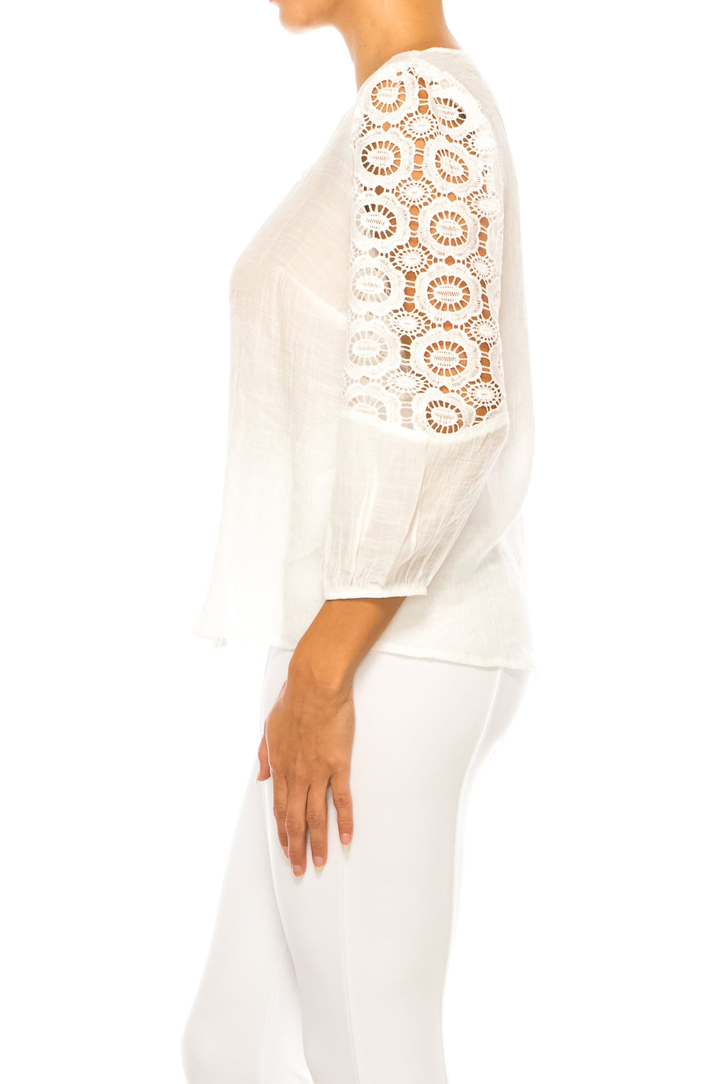 Hope & Harlow 3/4 Sleeve Button Down Top