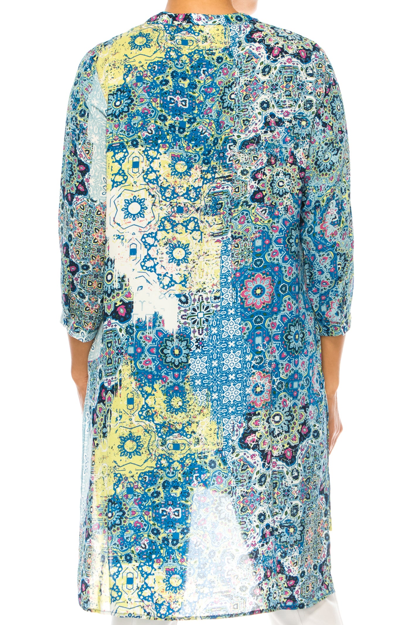 Hope & Harlow Multi Print 3/4 Sleeve Tunic