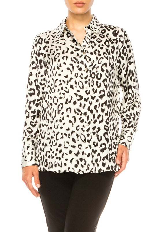 Hester & Orchard Long Sleeve Animal Print Shirt