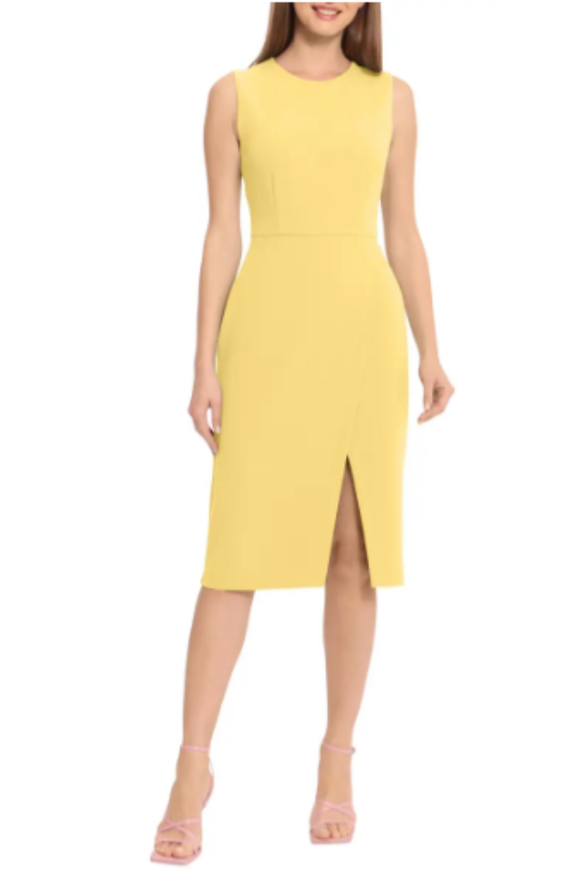 Ivy + Blu Sleeveless Front-Slit Sheath Dress – New Yorker's Apparel