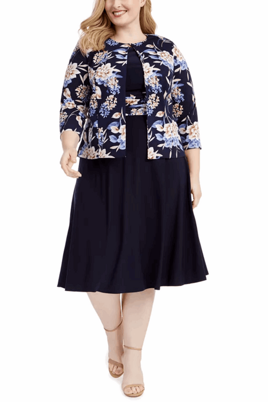 Jessica Howard Floral 2-Pc Jacket Dress PLUS SIZE