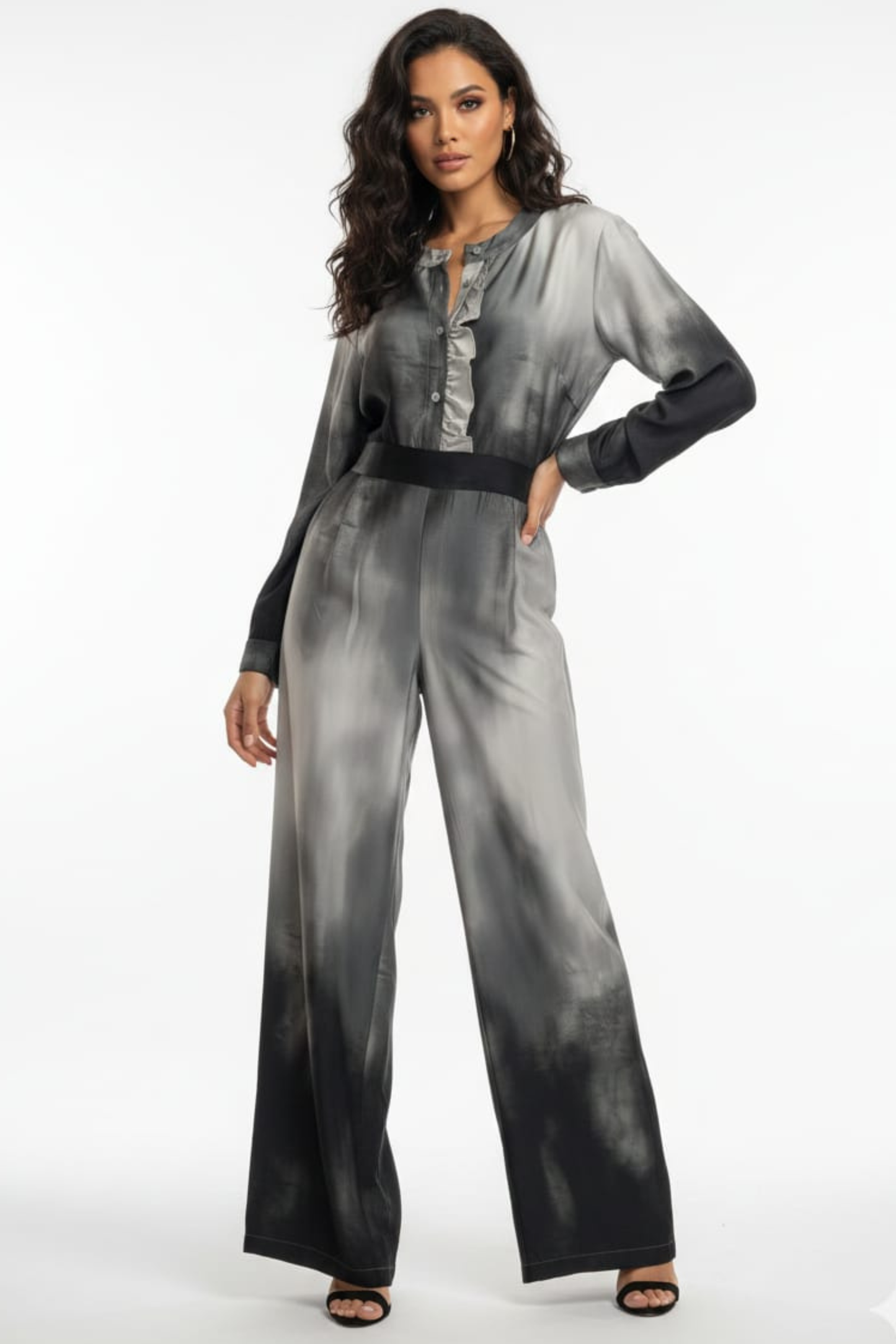 Lola Long-Sleeve Wide-Leg Pants Set