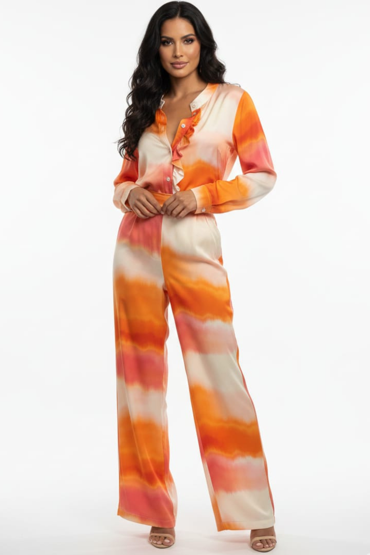 Lola Long-Sleeve Wide-Leg Pants Set