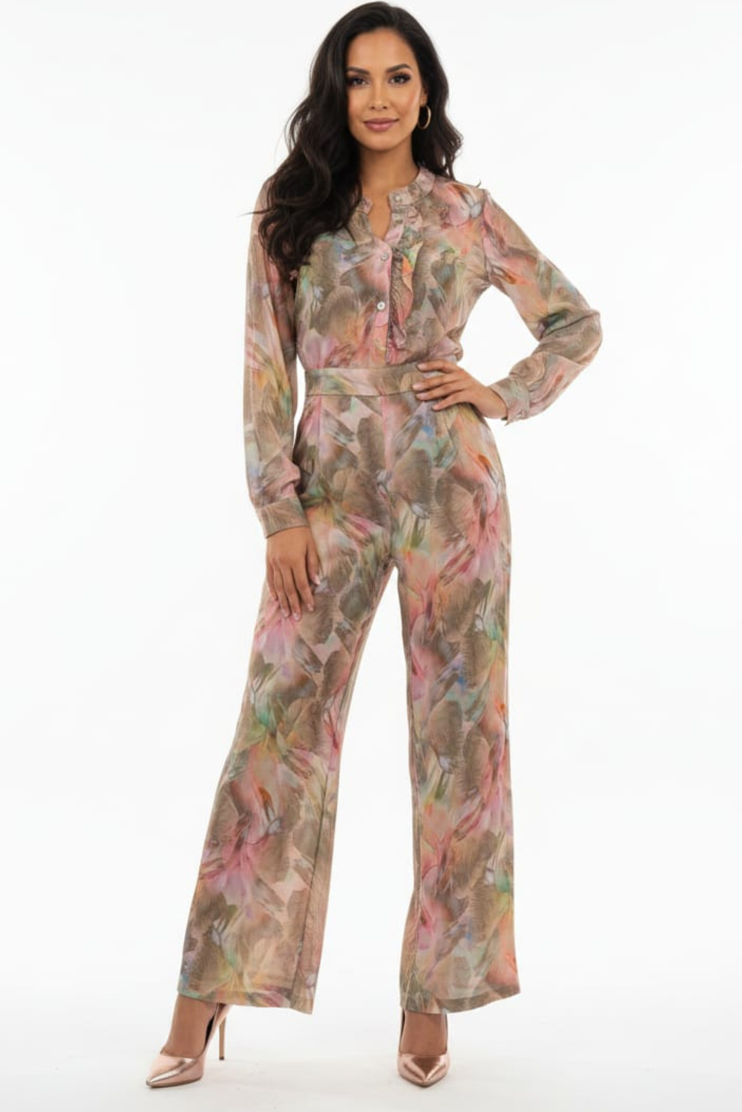 Lola Long-Sleeve Wide-Leg Pants Set
