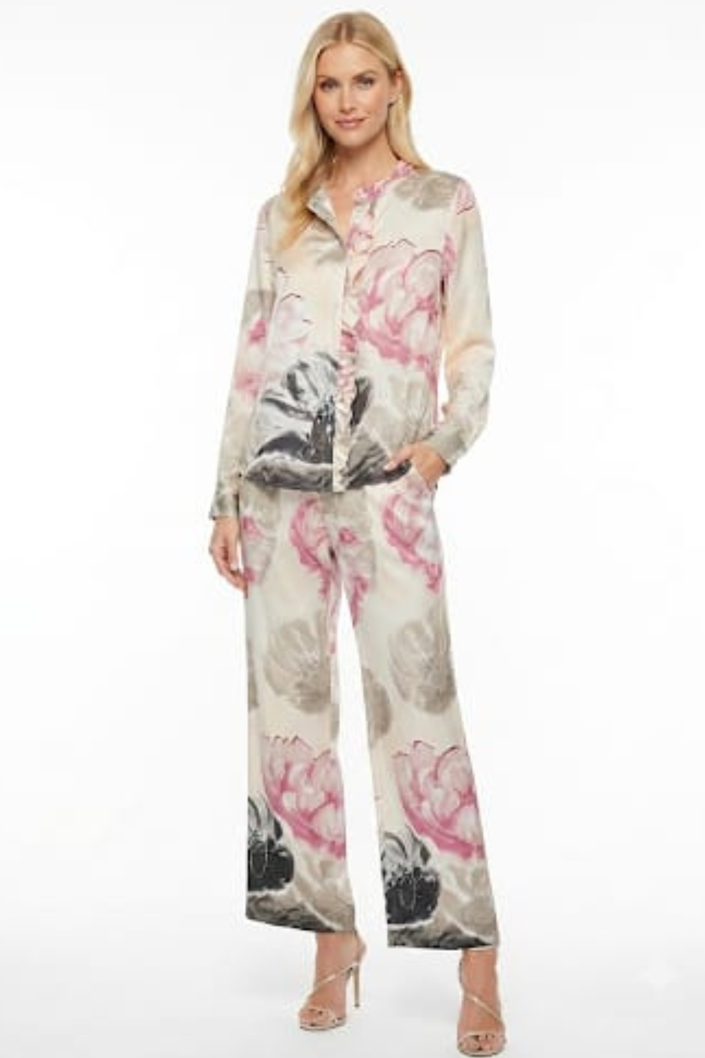 Lola Long-Sleeve Wide-Leg Pants Set
