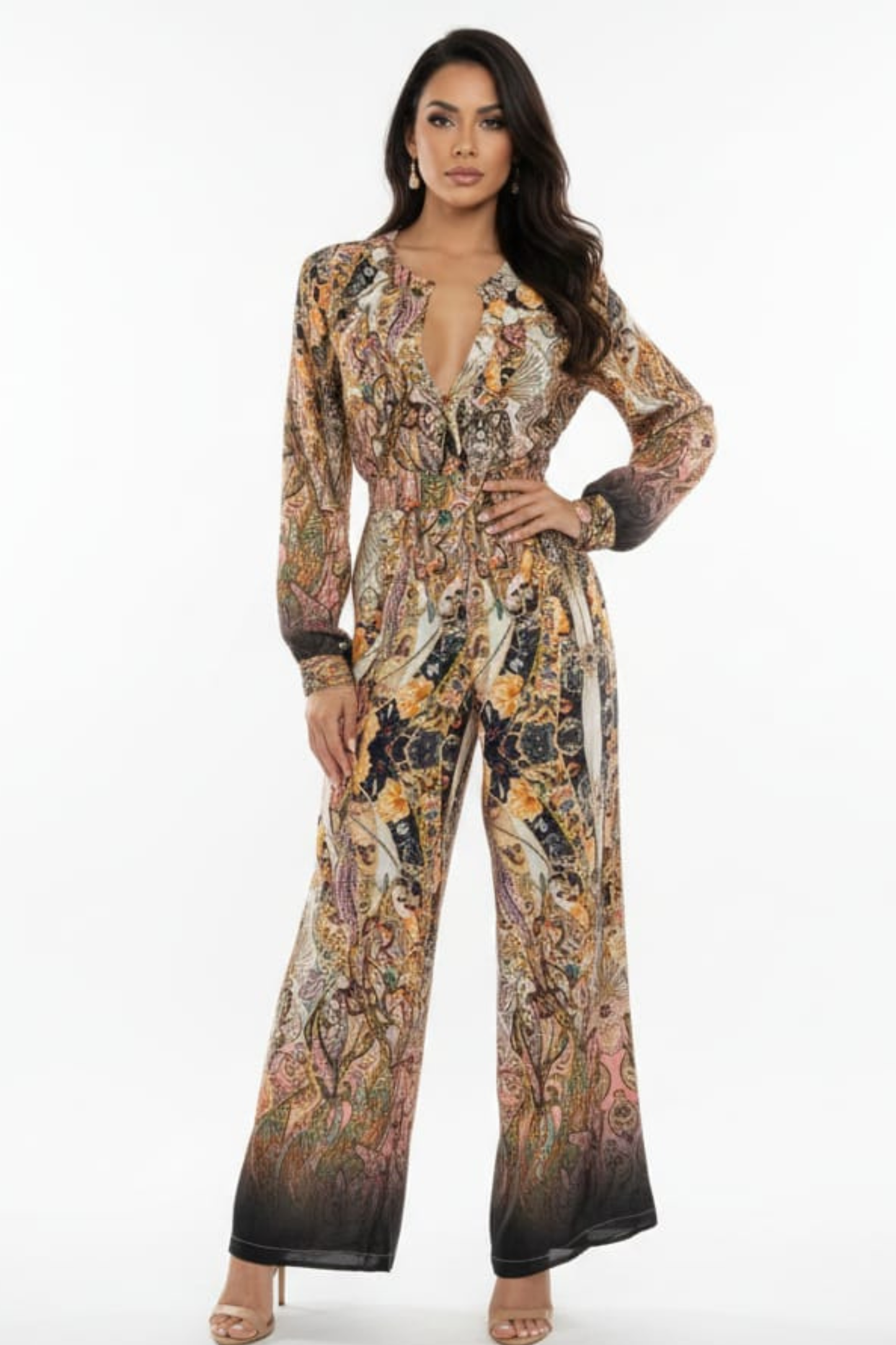 Lola Long-Sleeve Wide-Leg Pants Set
