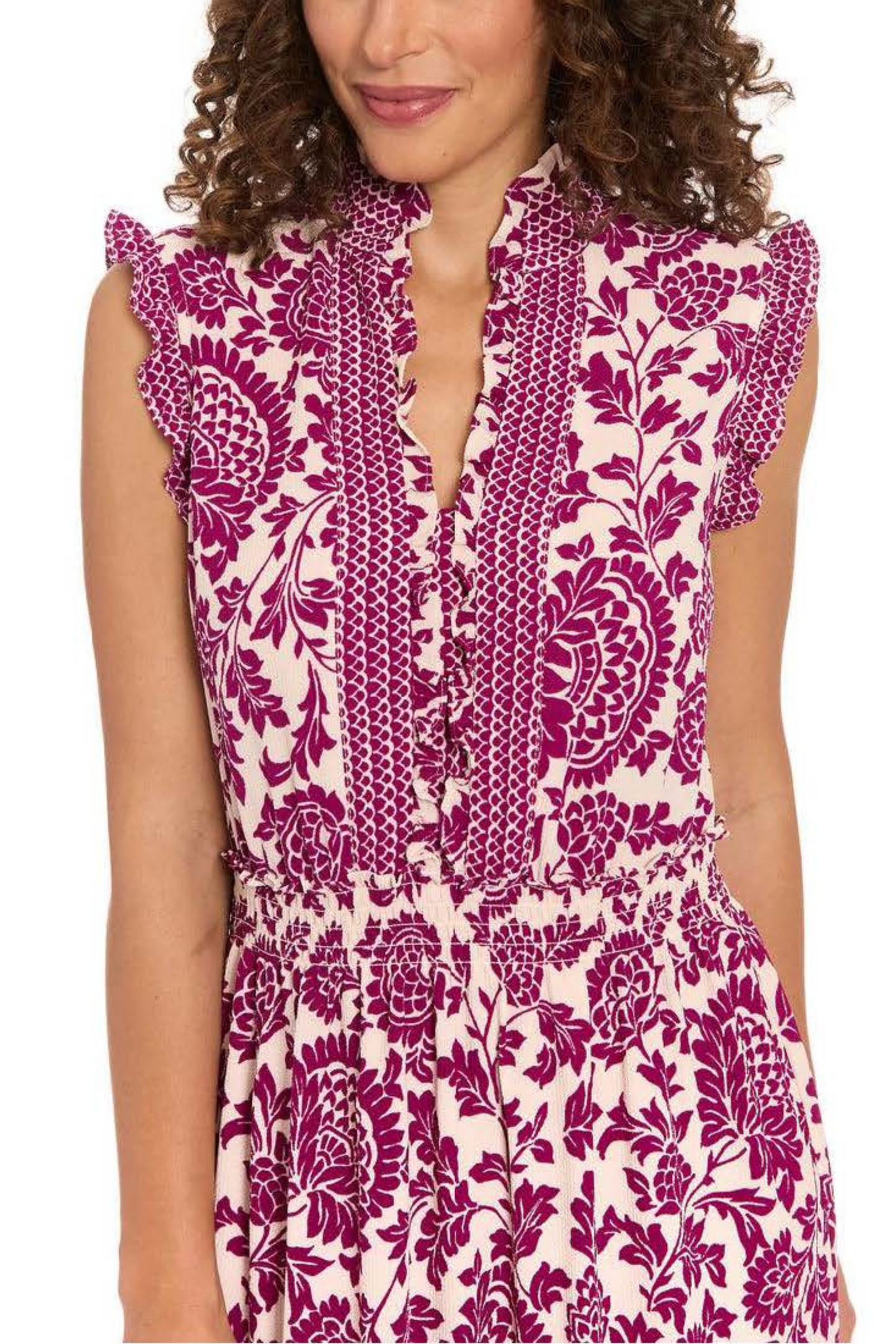 London Times Floral Tiered Sleeveless Maxi Dress