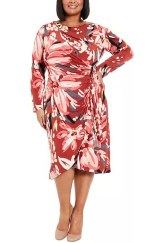 London Times Floral Watercolor Print Day Dress