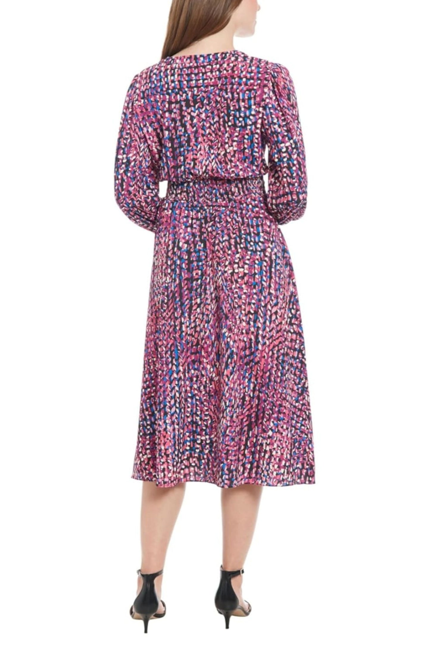 London Times Multi Color A-Line Midi Dress