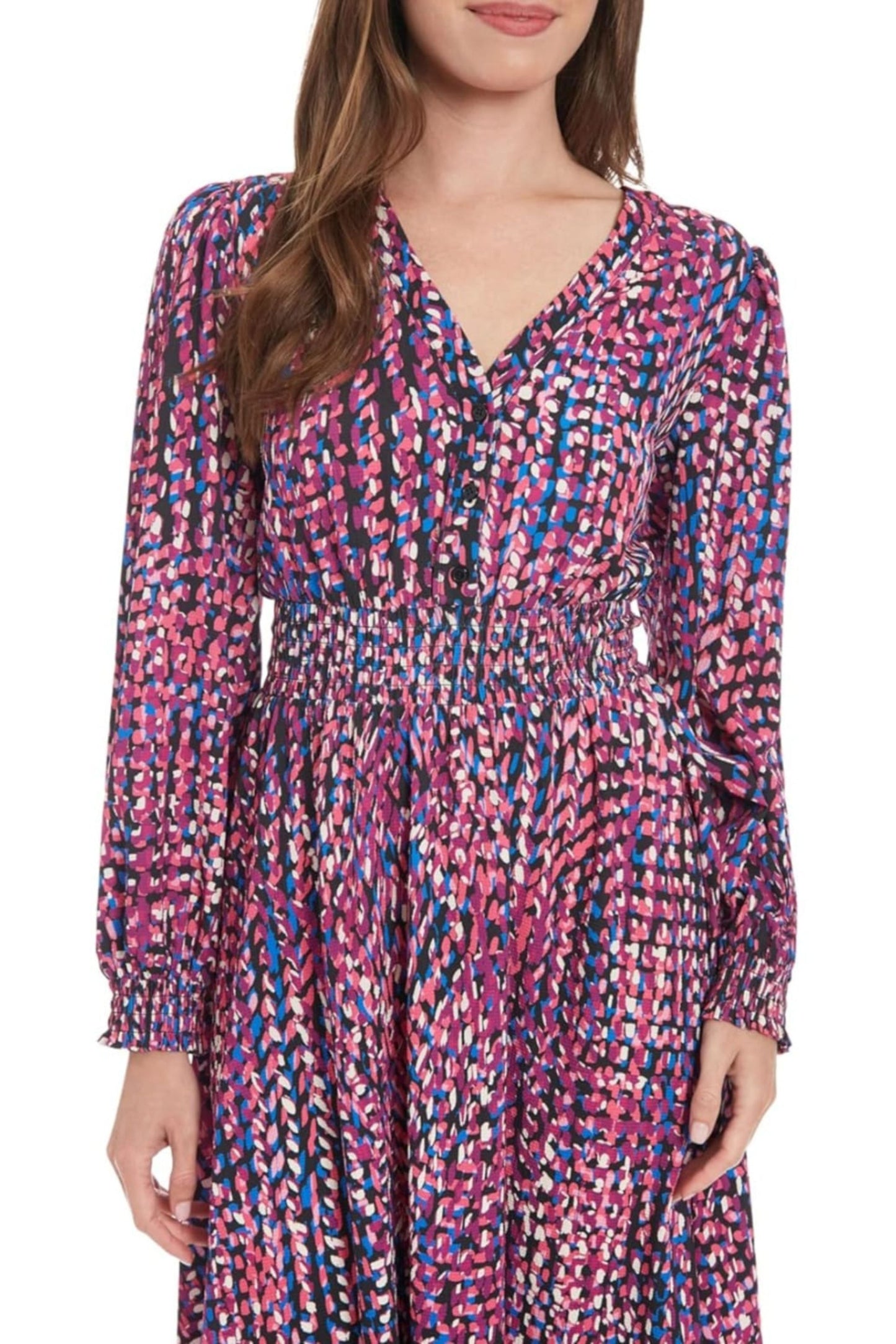 London Times Multi Color A-Line Midi Dress