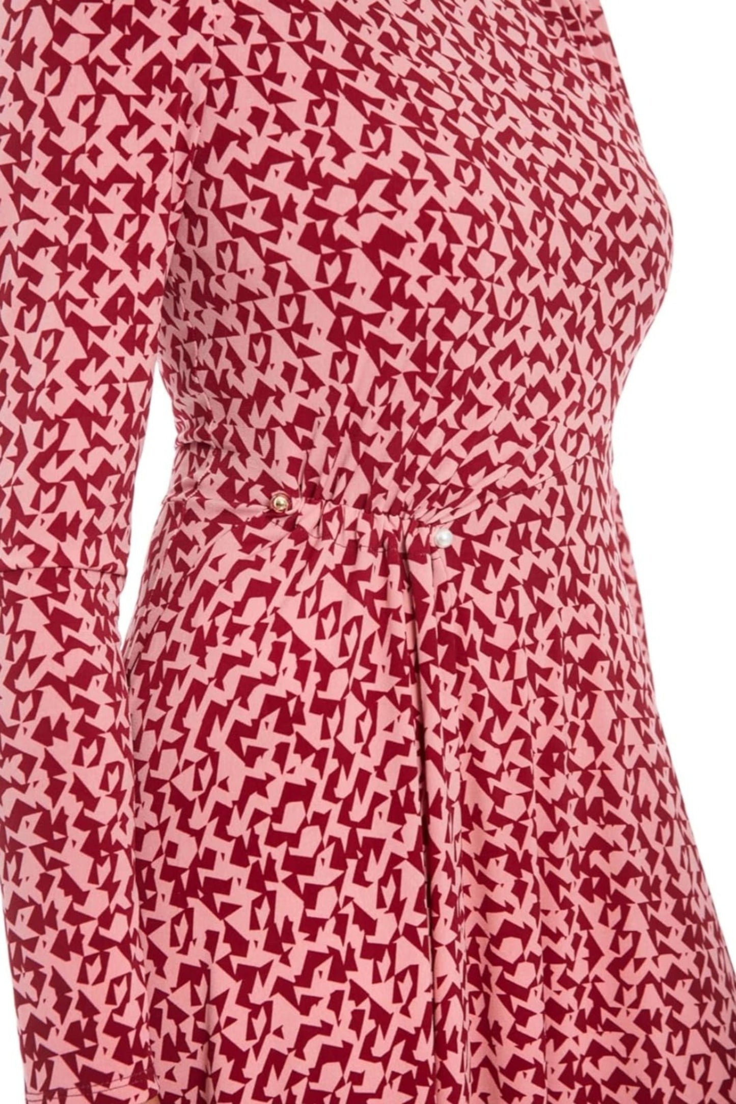 London Times Abstract Print A-Line Midi Dress