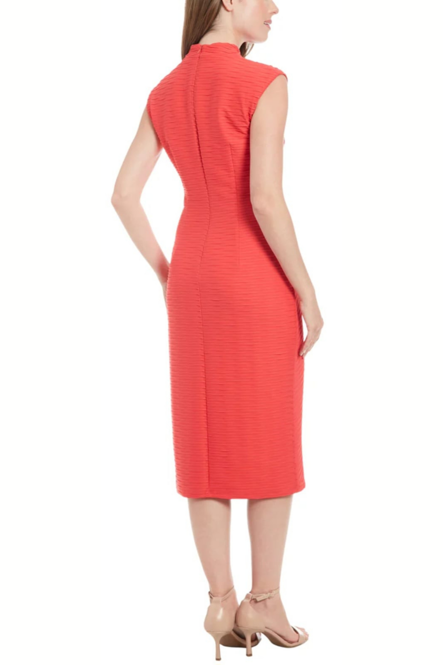 London Times Mockneck Sleeveless Sheath Dress