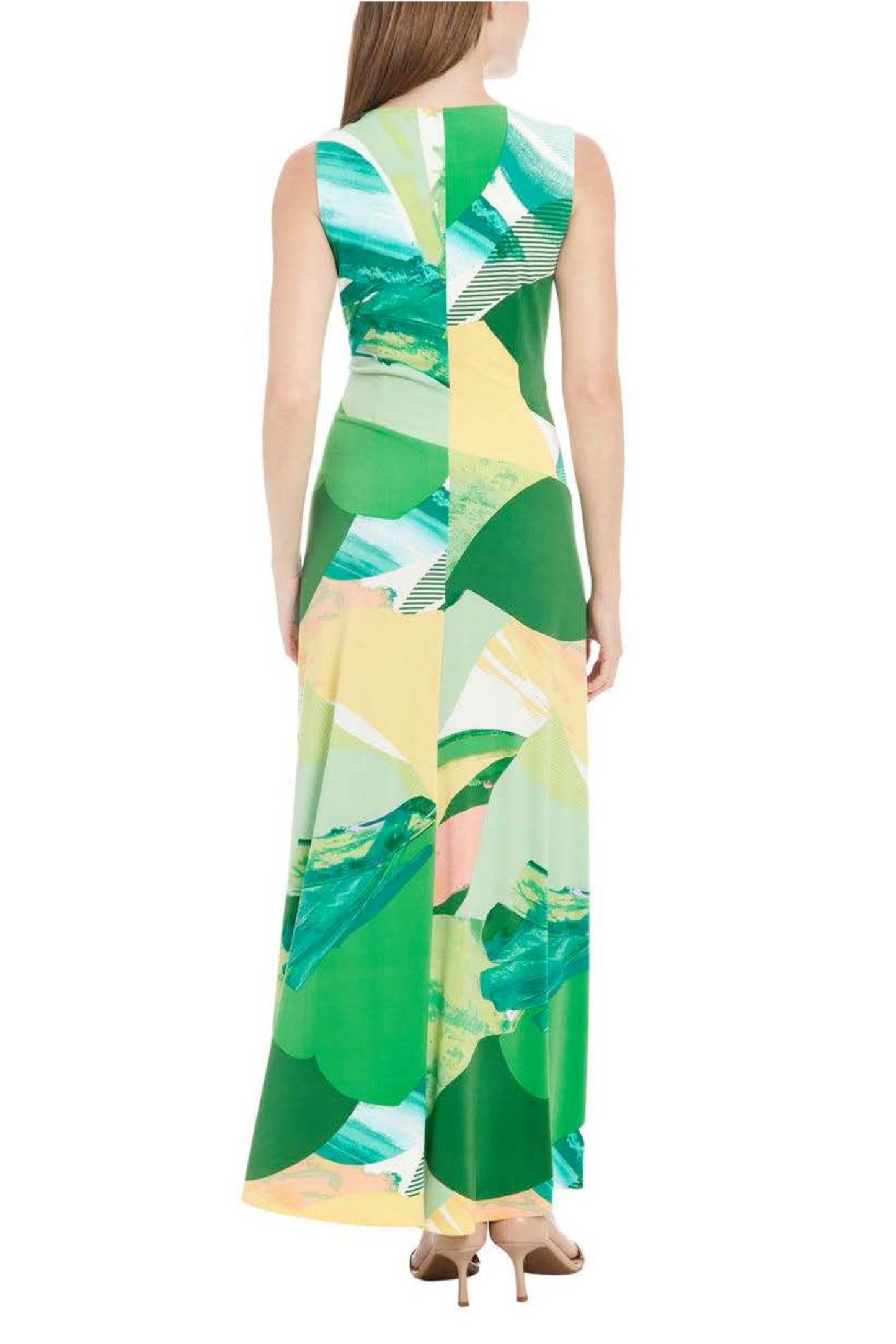 London Times Multi Color Sleeveless Maxi Dress