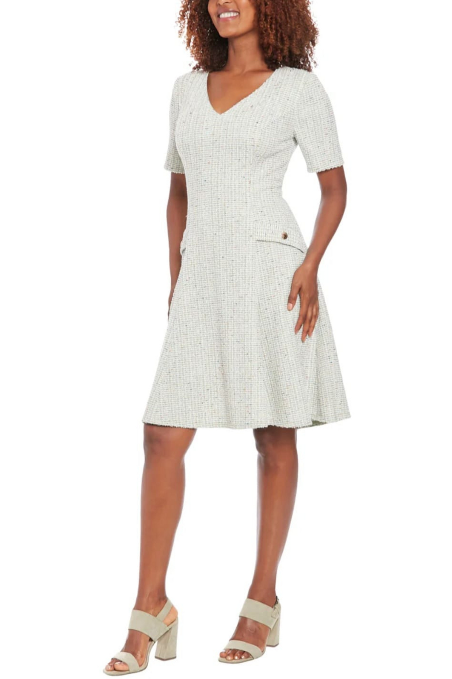 London Times Tweed A-Line Dress