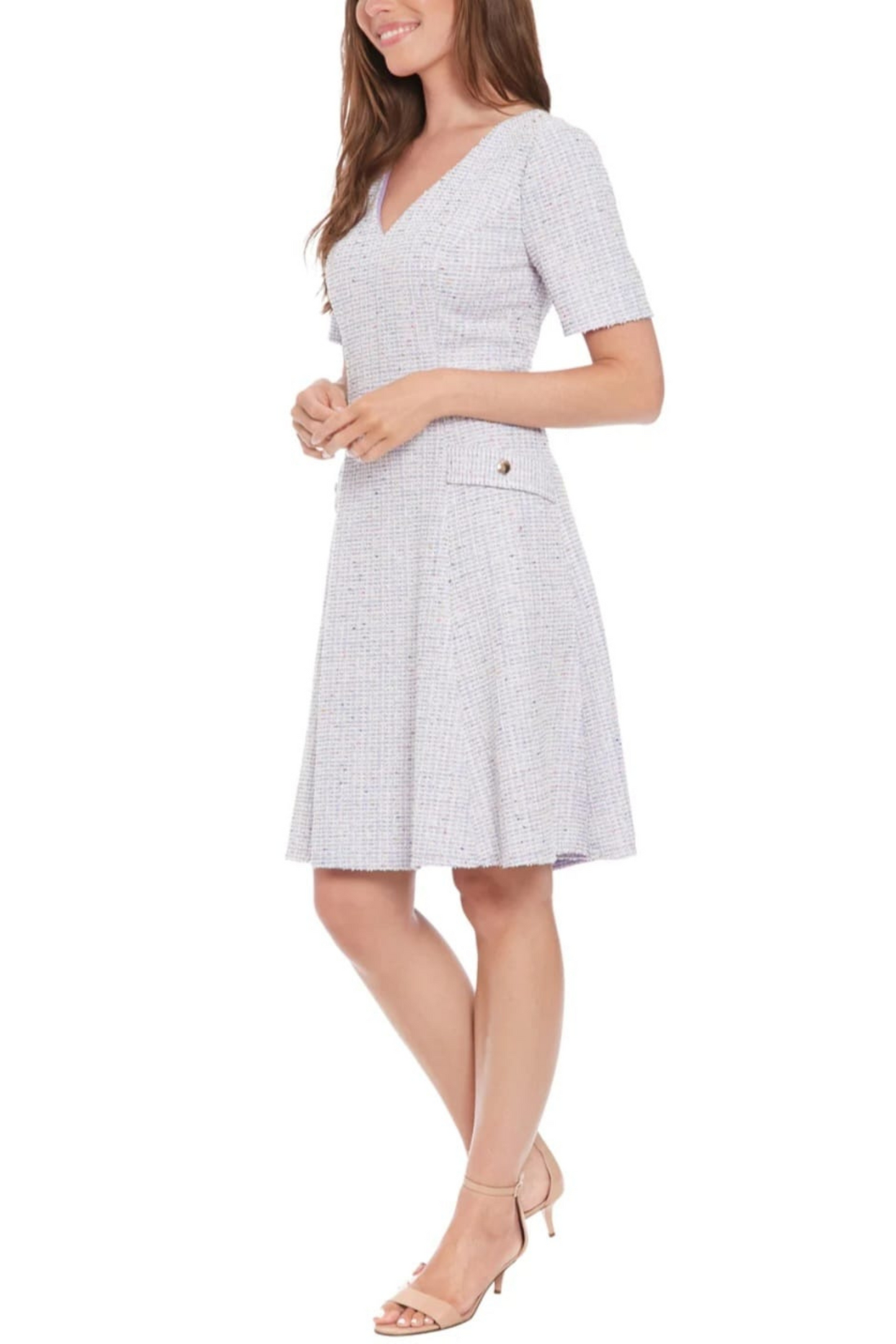 London Times Tweed A-Line Dress