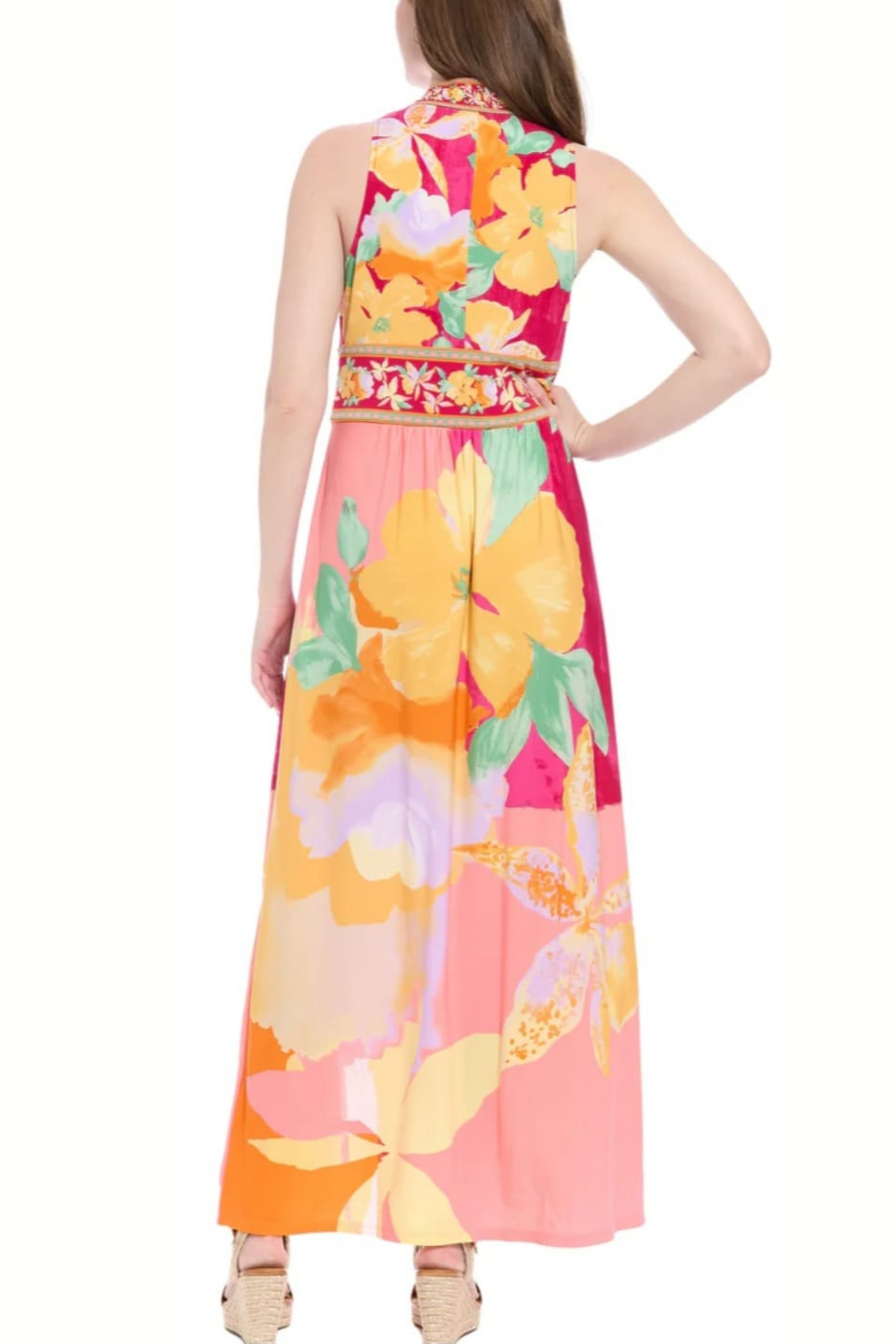 London Times Floral Print Maxi Dress