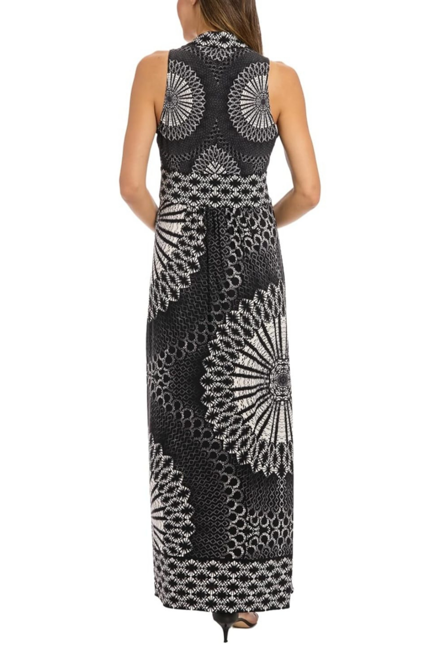 London Times Multi Print Sleeveless Maxi Dress