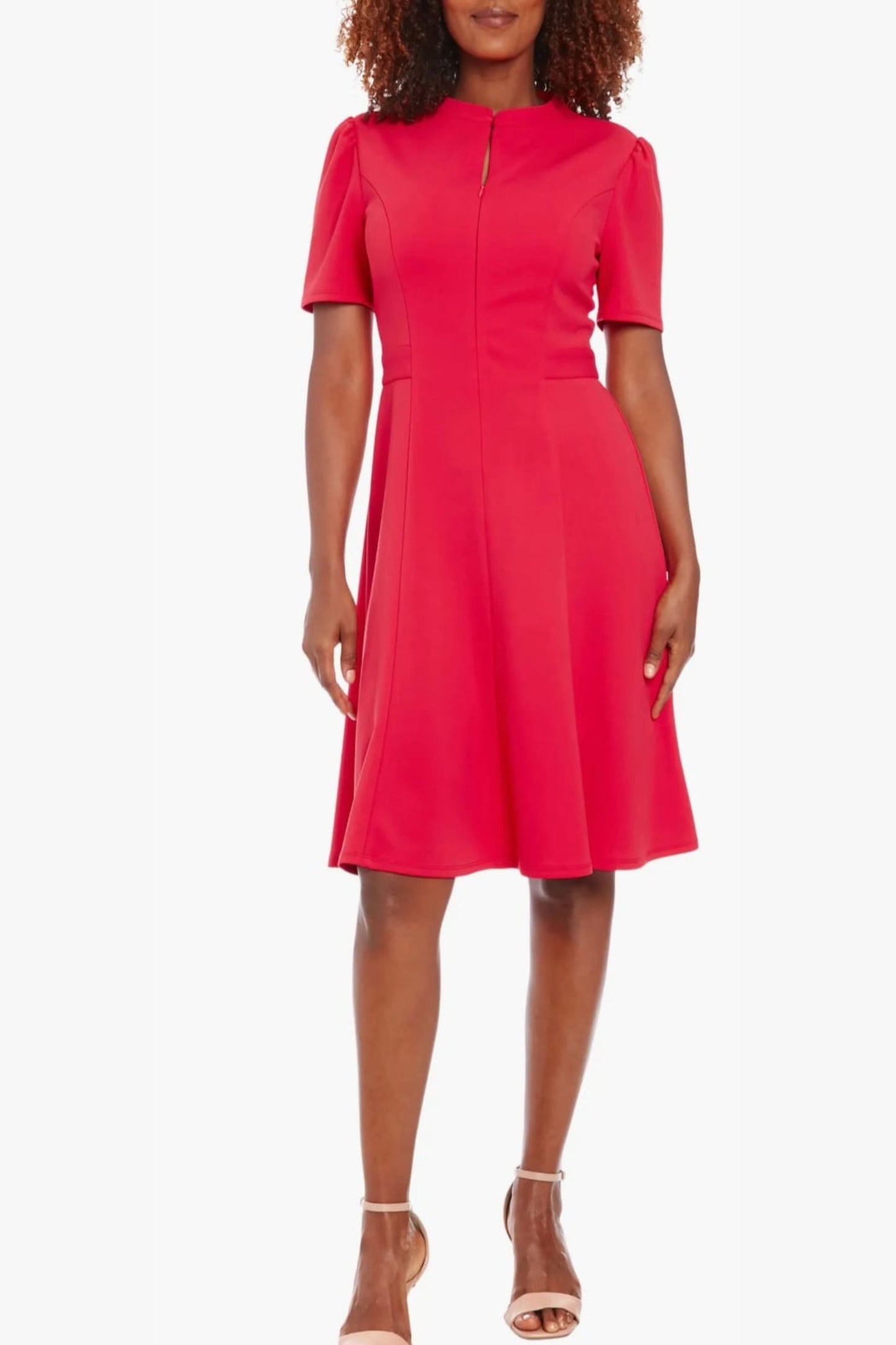 London Times Short Sleeve A-Line Dress