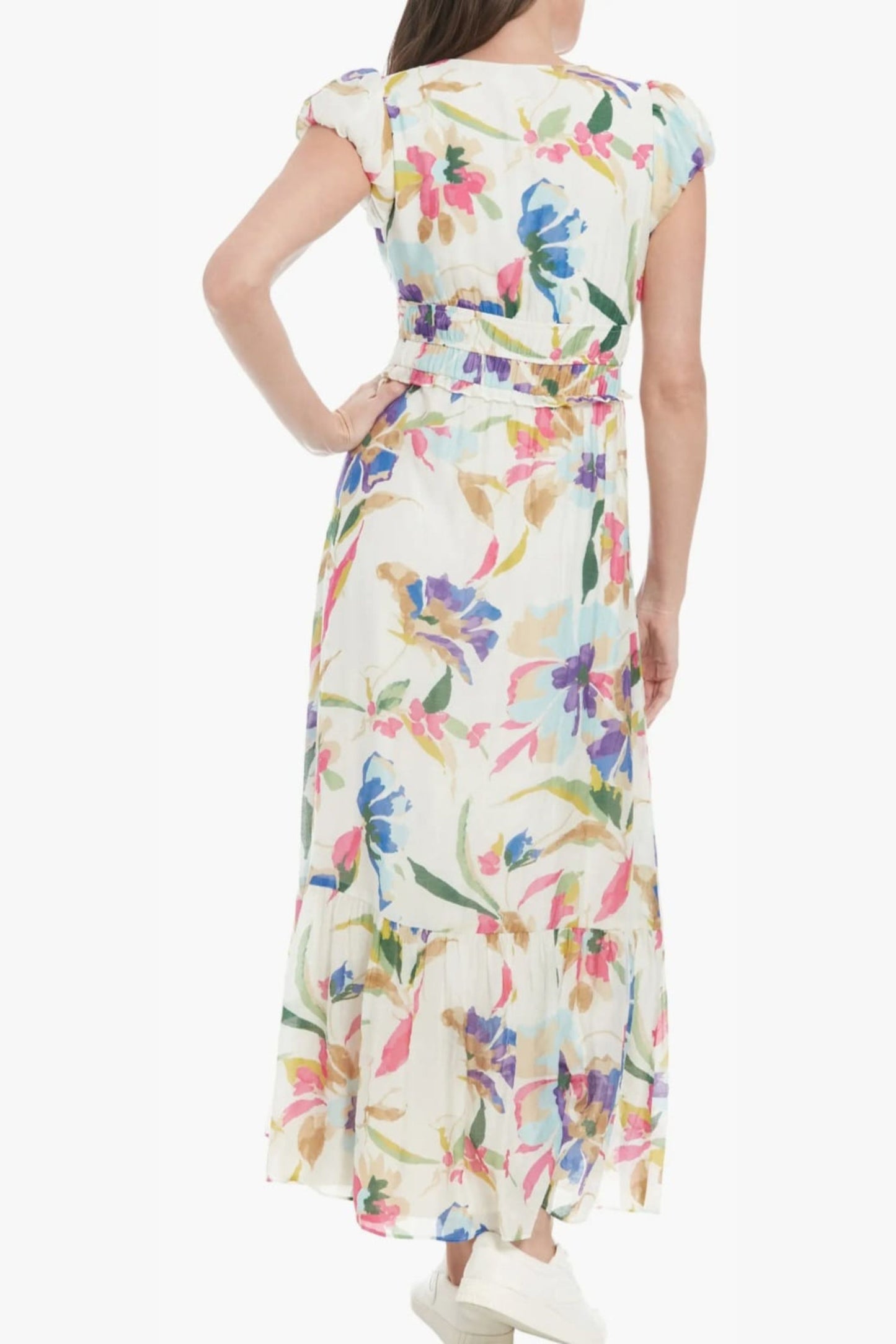 London Times Floral Print Maxi Dress