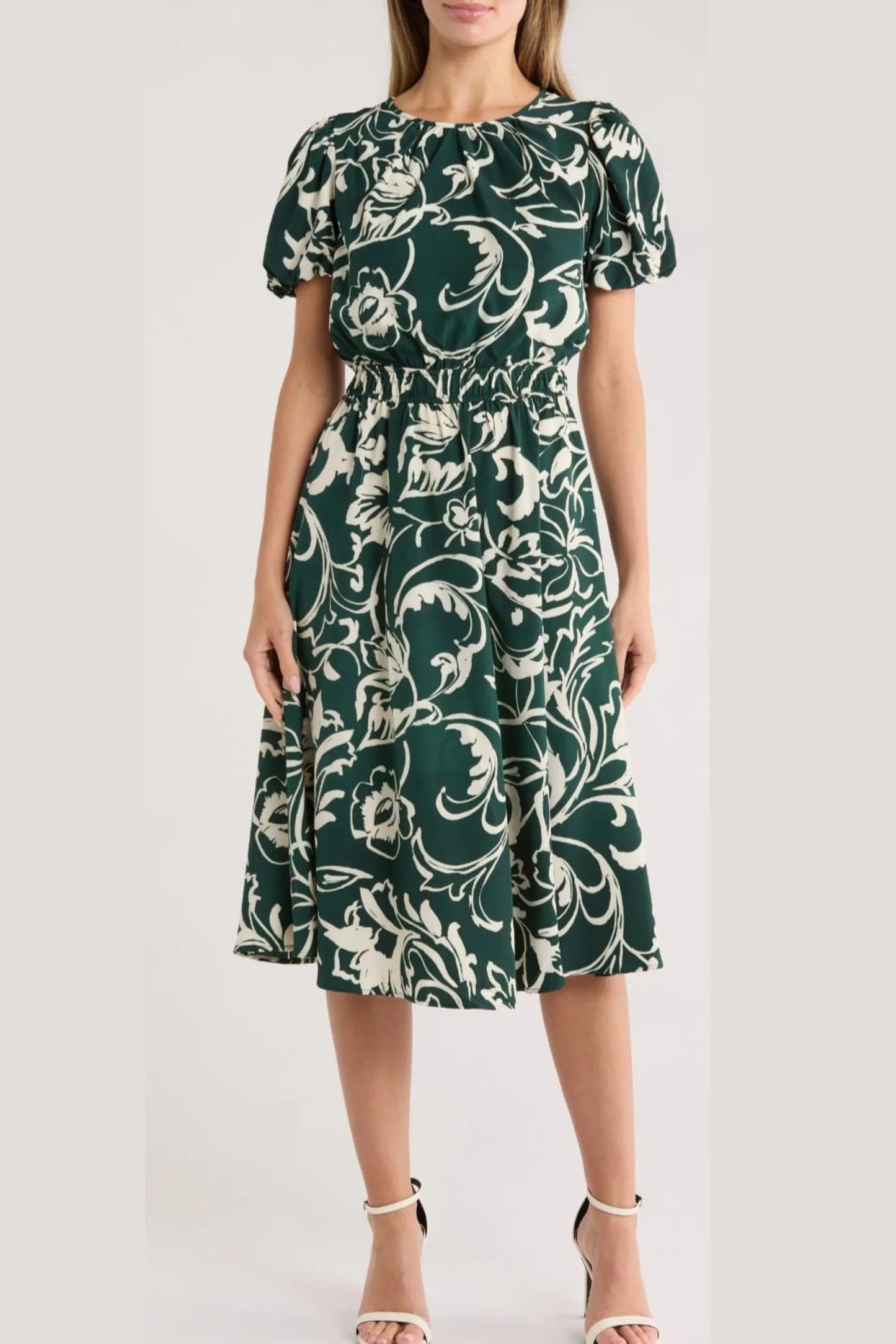 London Times Paisley Print A-Line Midi Dress