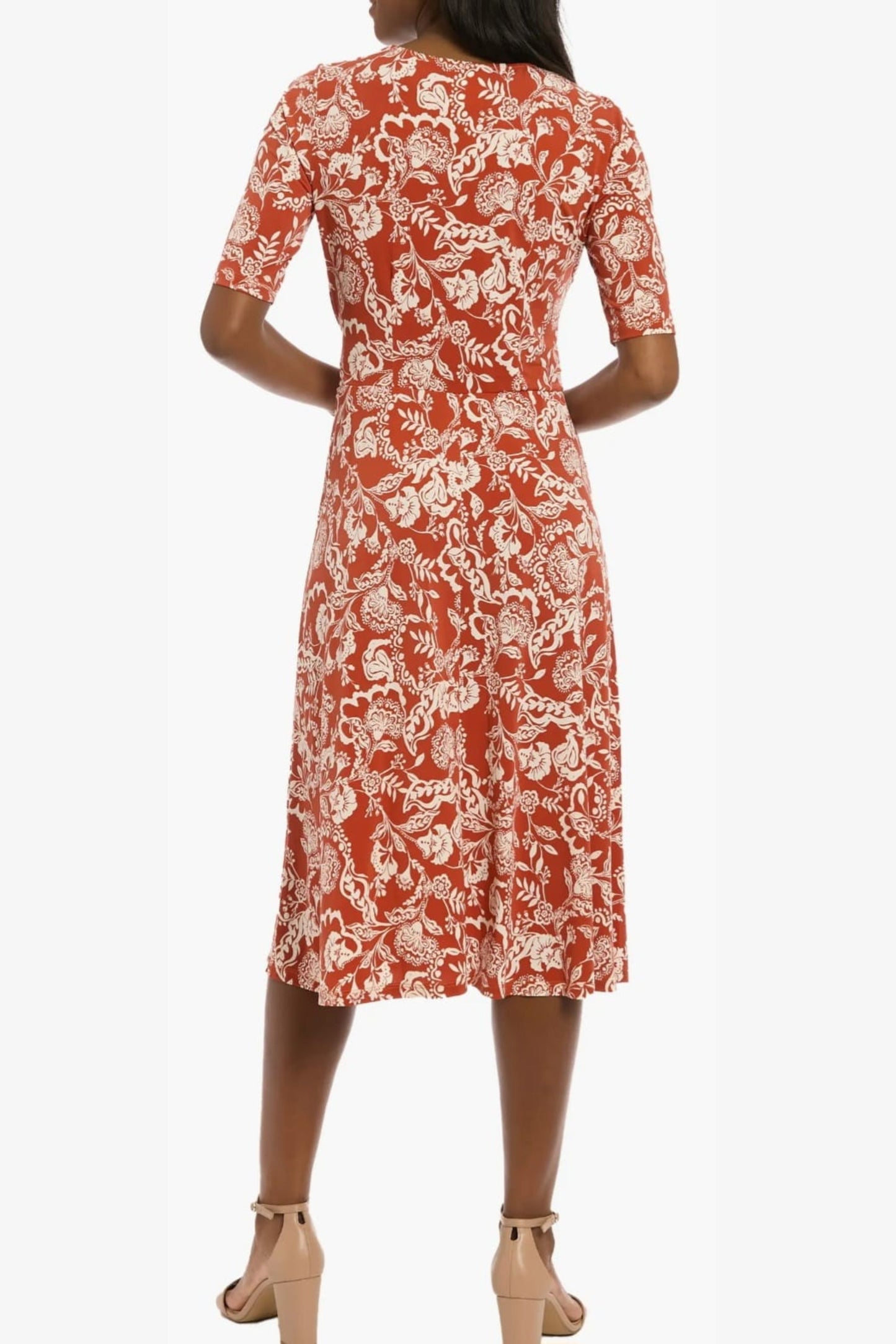 London Times Paisley Print A-Line Midi Dress
