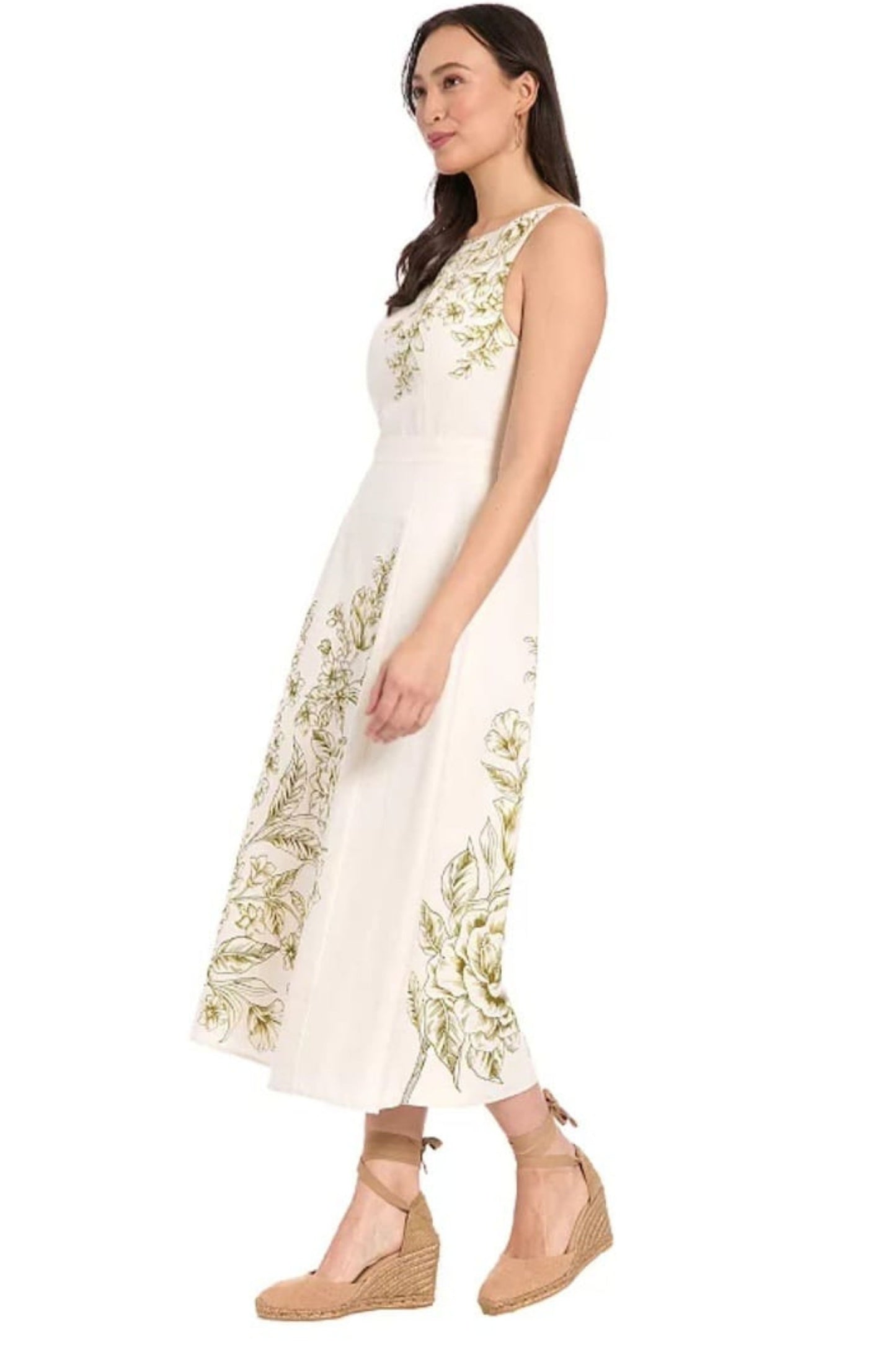 London Times Floral Placement Midi Dress