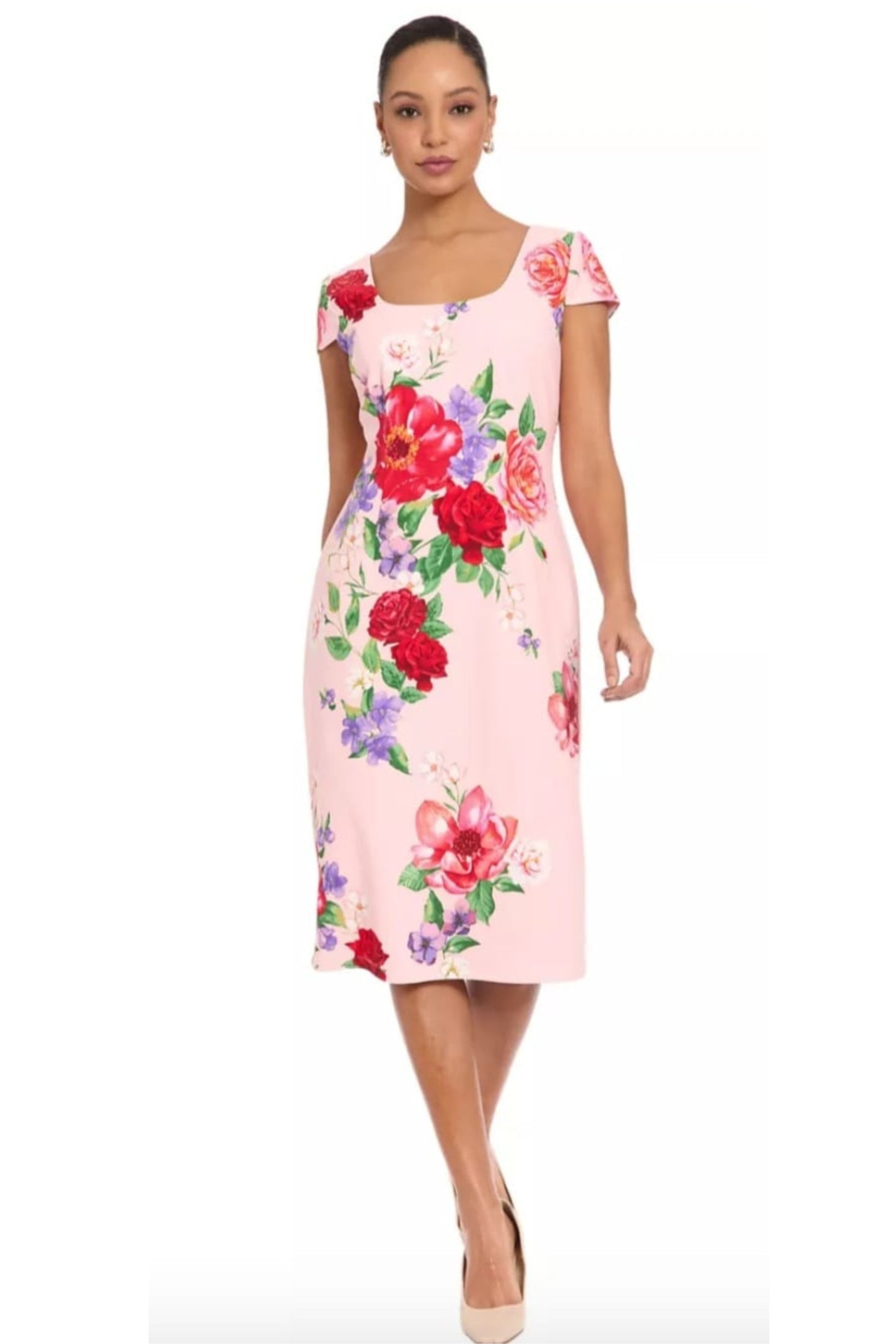 London Times Floral Halter Maxi Dress