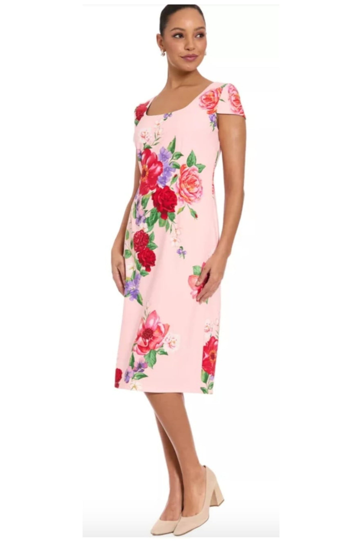 London Times Floral Halter Maxi Dress