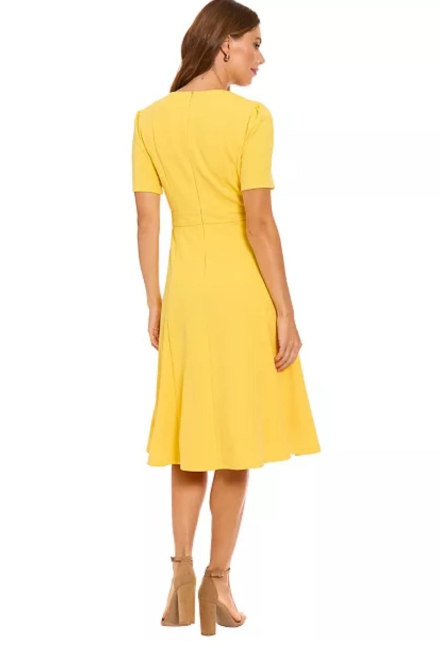 London Times Mock-Neck Midi Dress