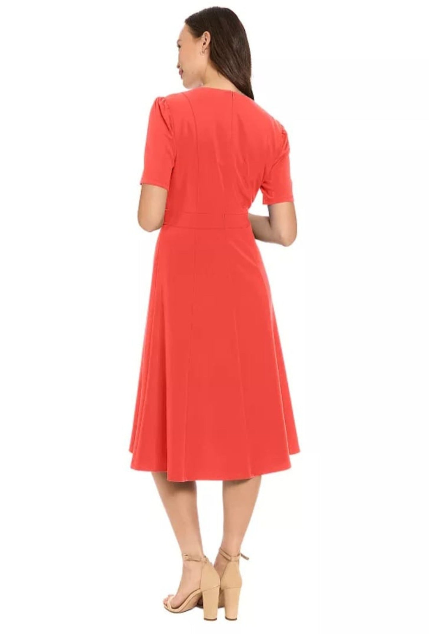 London Times Tiered Flutter-Sleeve Maxi Dress