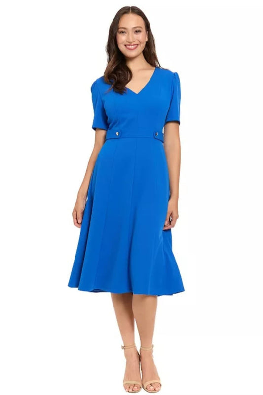 London Times Tiered Flutter-Sleeve Maxi Dress