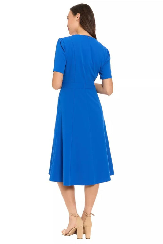 London Times Tiered Flutter-Sleeve Maxi Dress