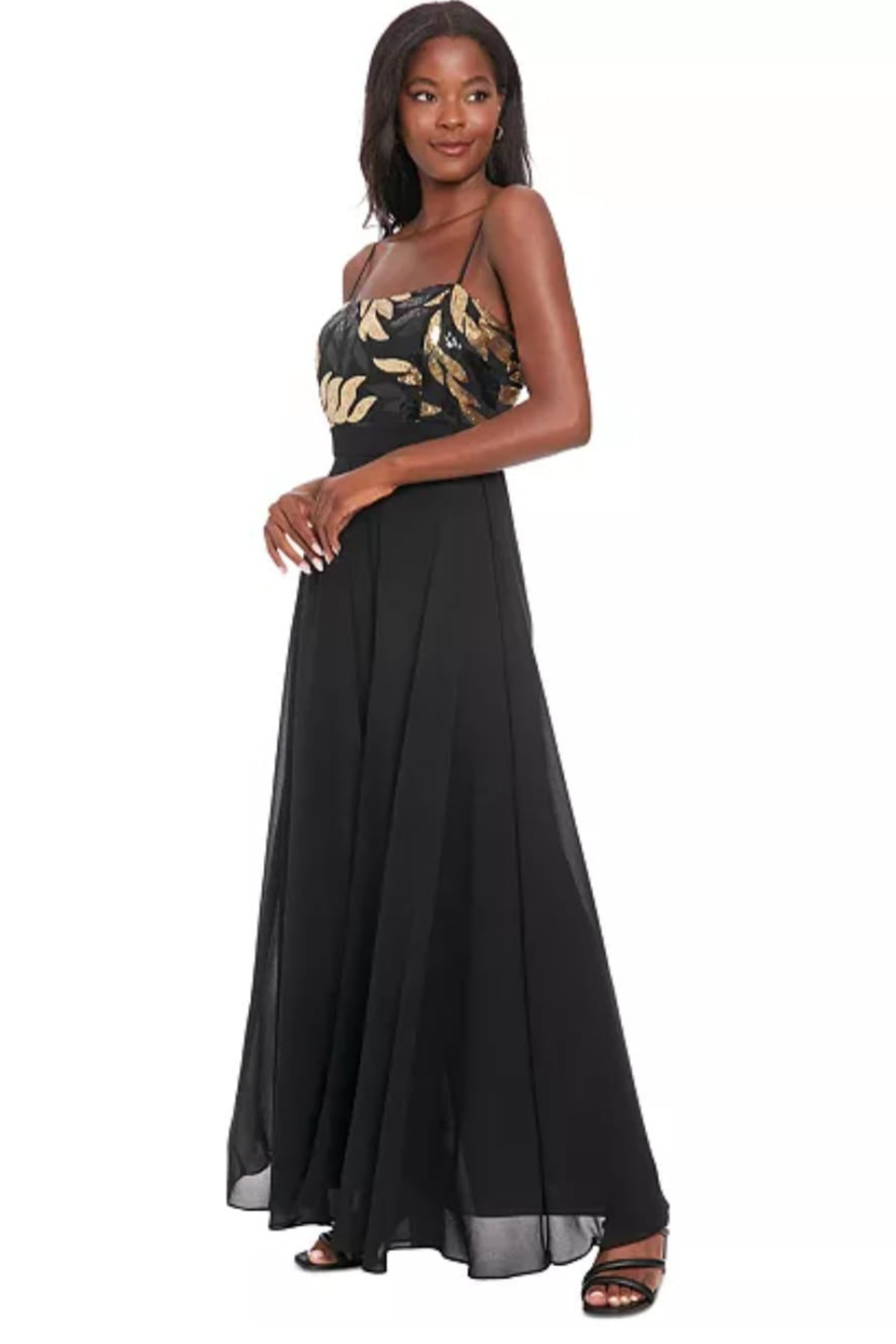 London Times Sequined Metallic Jumpsuit