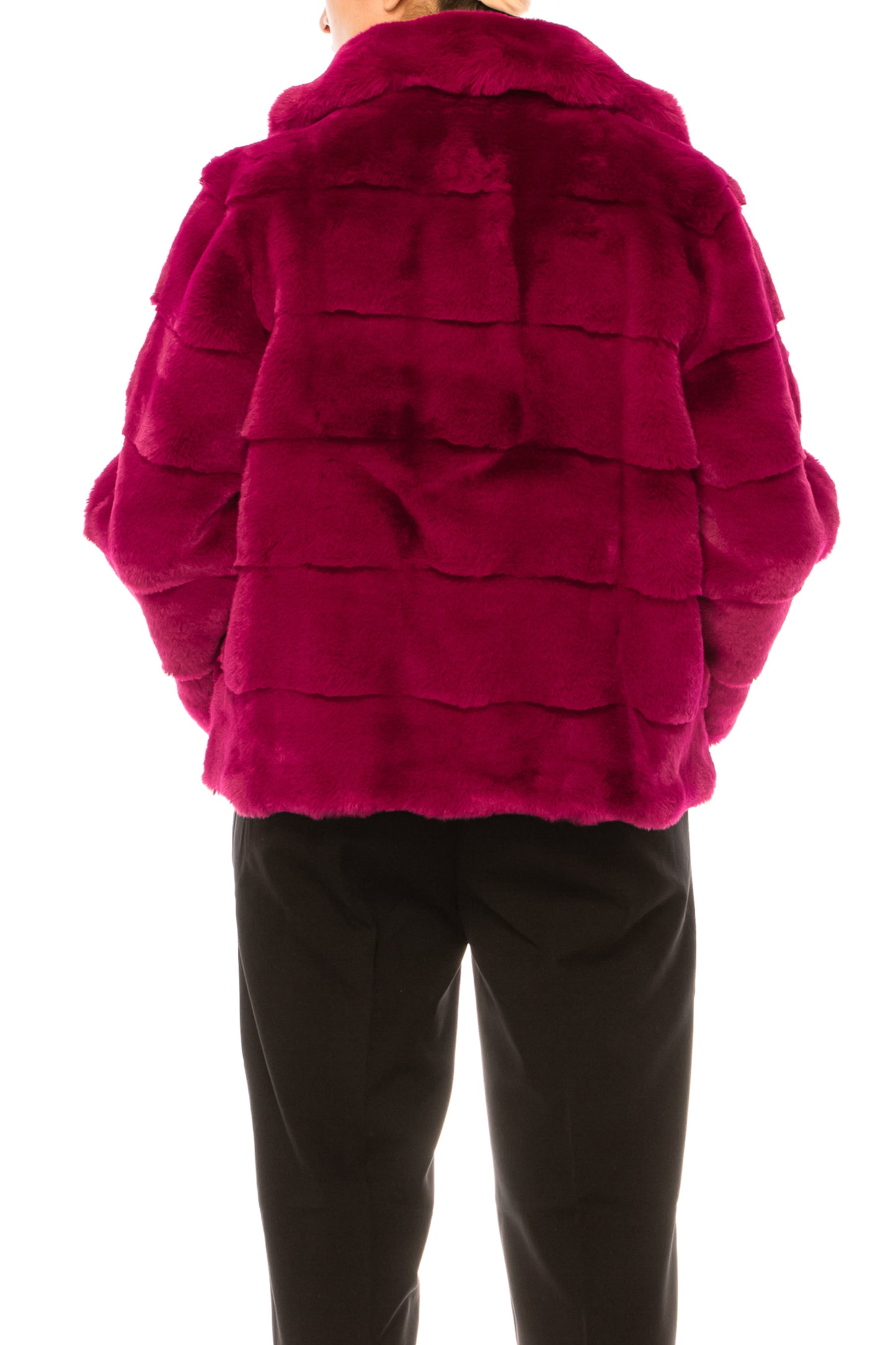 Love Token Scalloped Hem Faux-Fur Puffer Coat