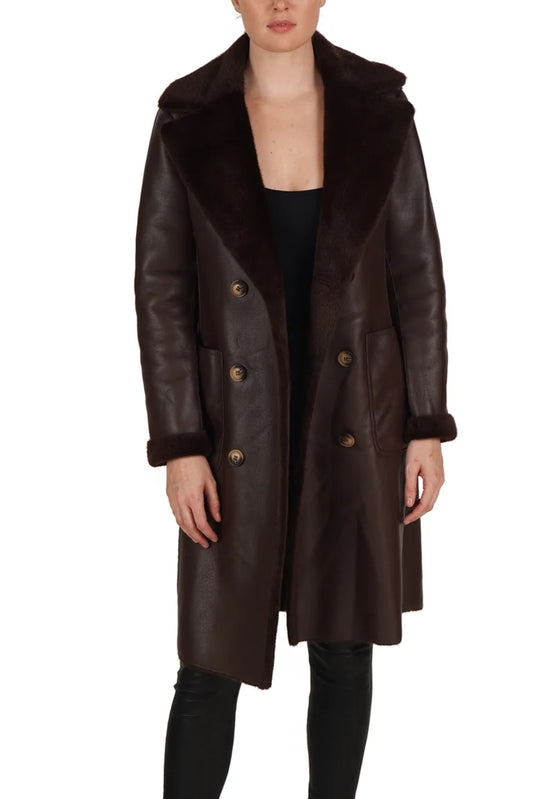 Love Token Reversible Faux-Leather Faux Fur Coat