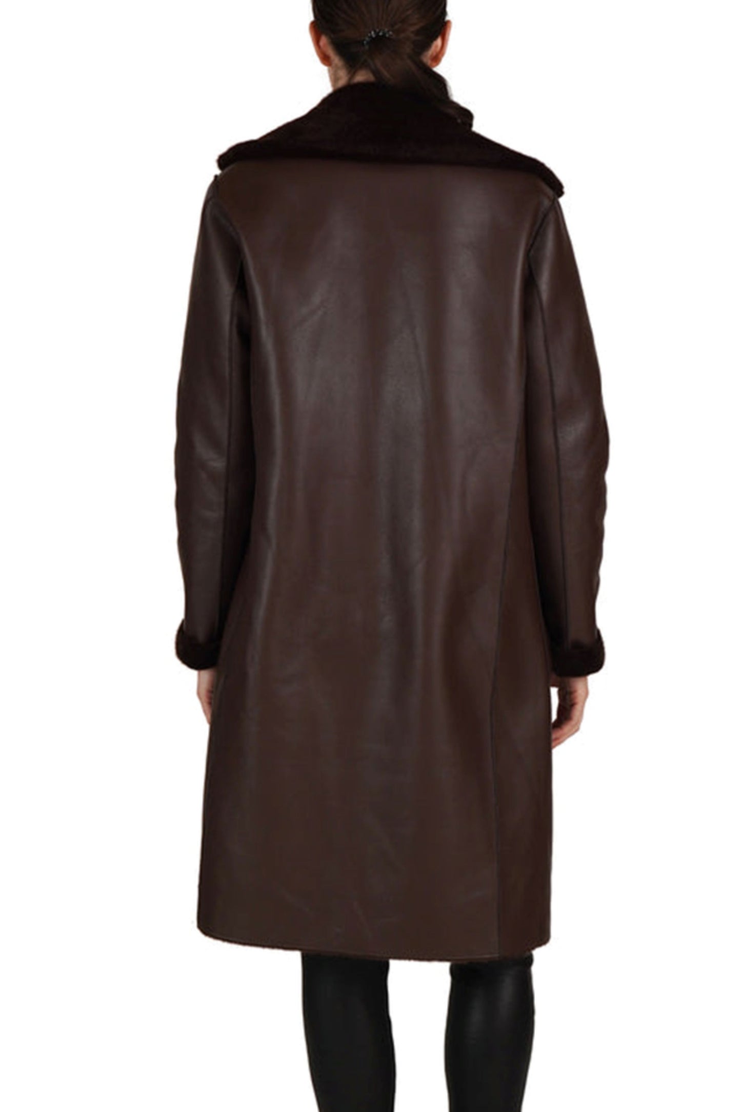 Love Token Reversible Faux-Leather Faux Fur Coat