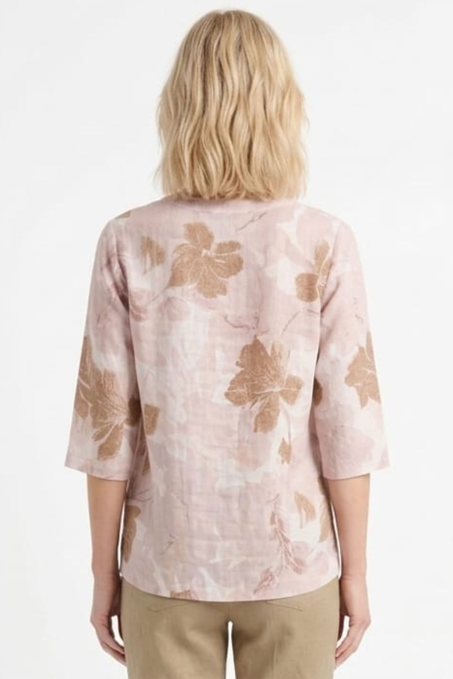 Hester & Orchard Watercolor Floral Button-Front Blouse