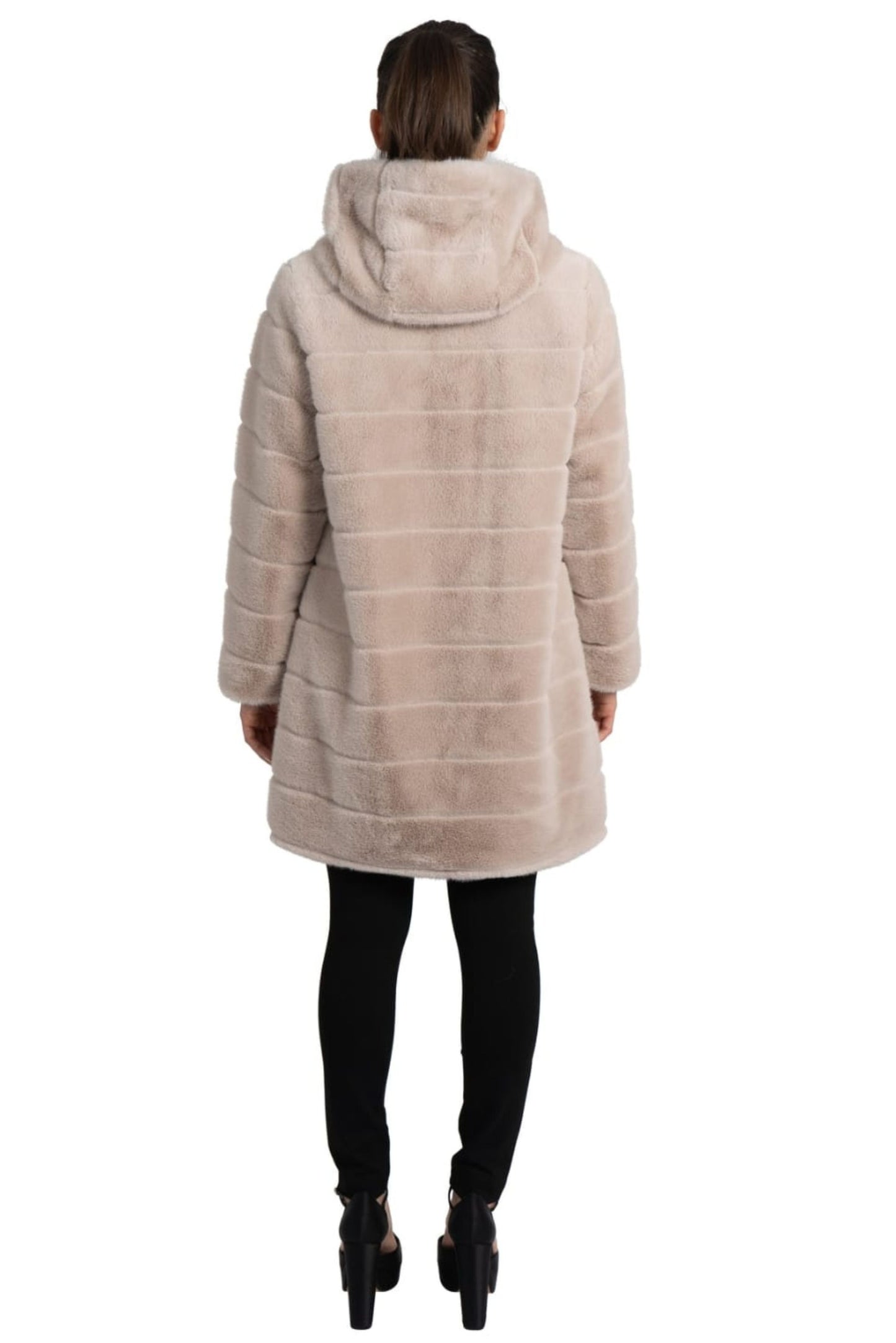 Love Token Faux Fur Hoodie Coat