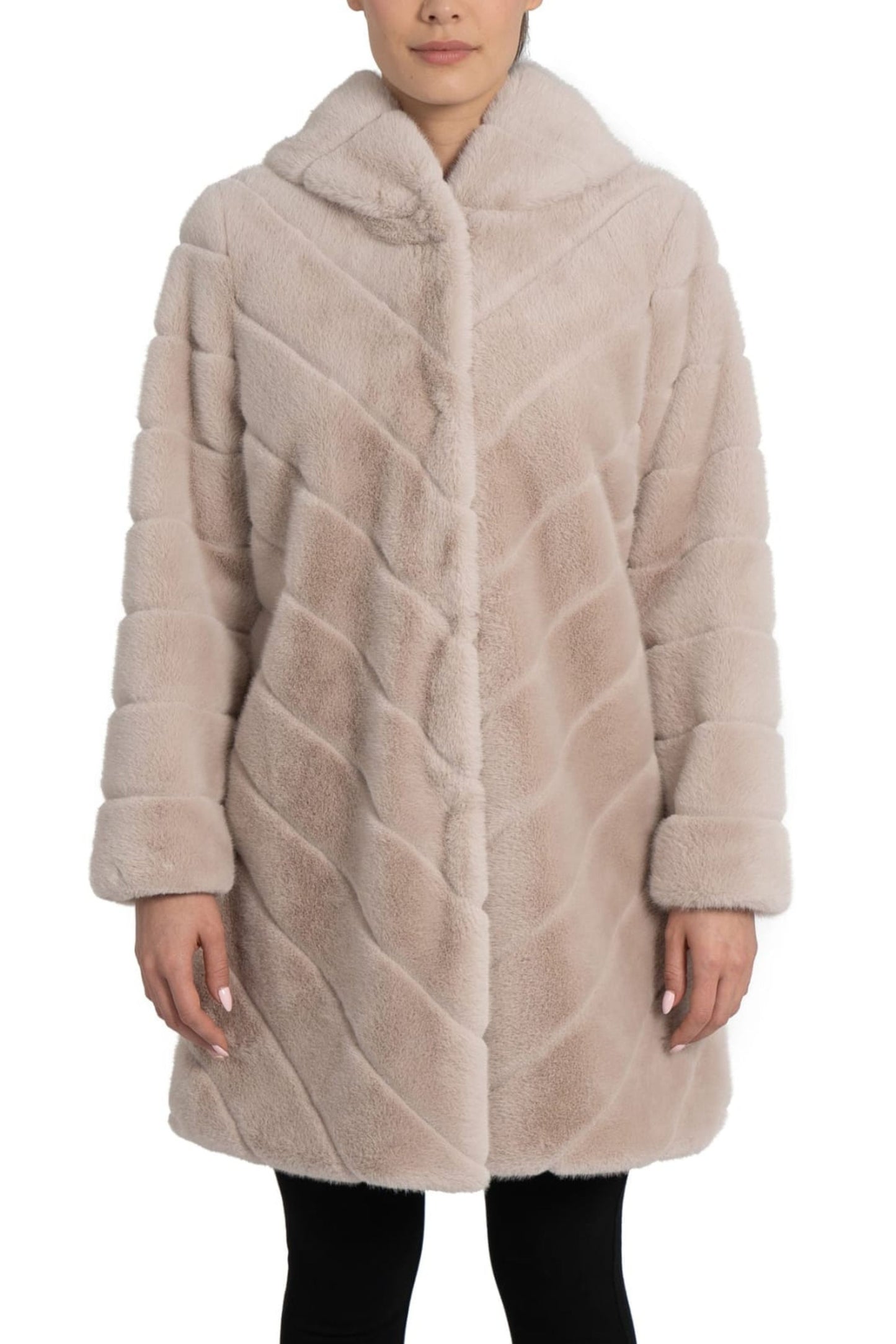Love Token Faux Fur Hoodie Coat