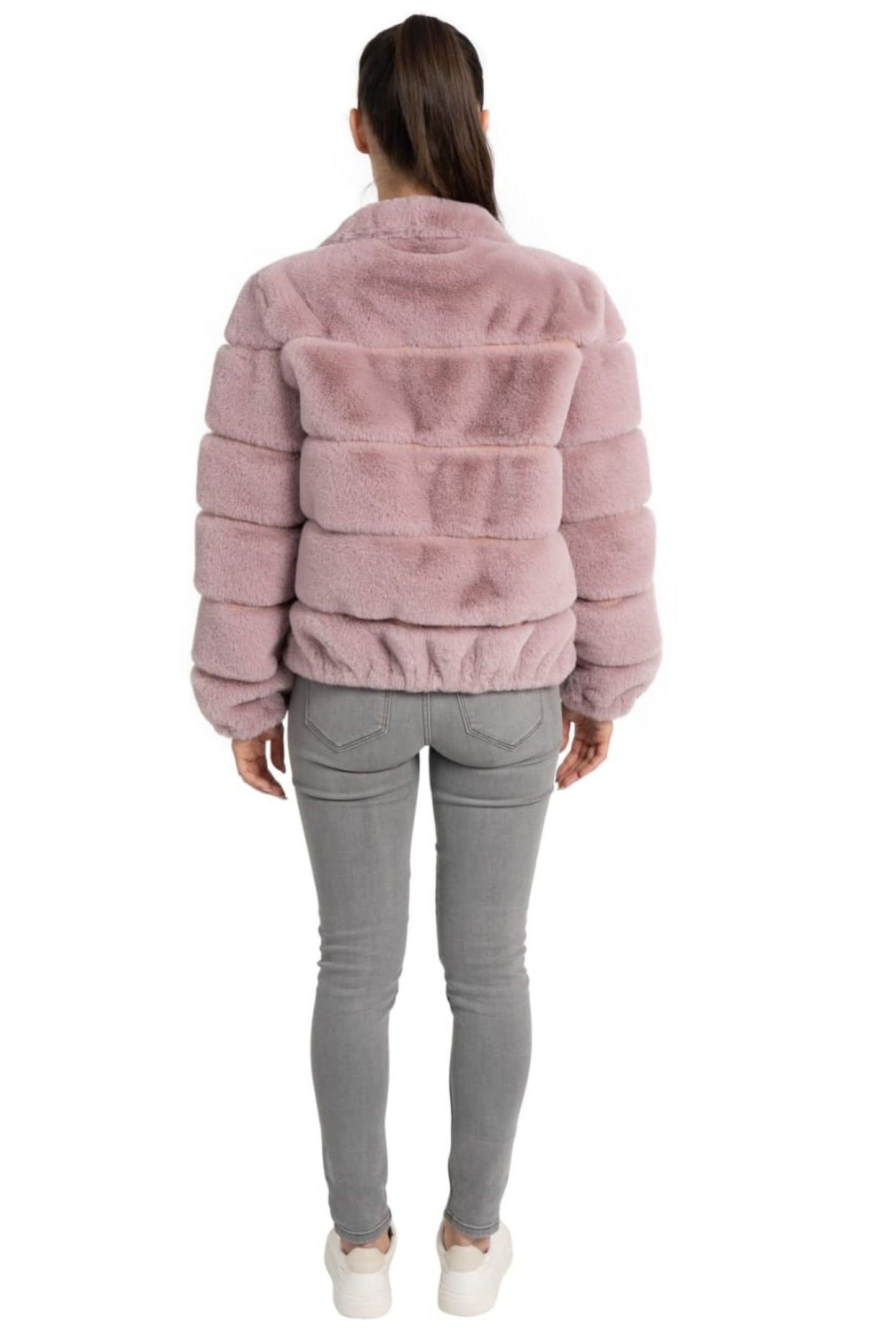 Love Token Quilted Cropped Faux Fur Coat