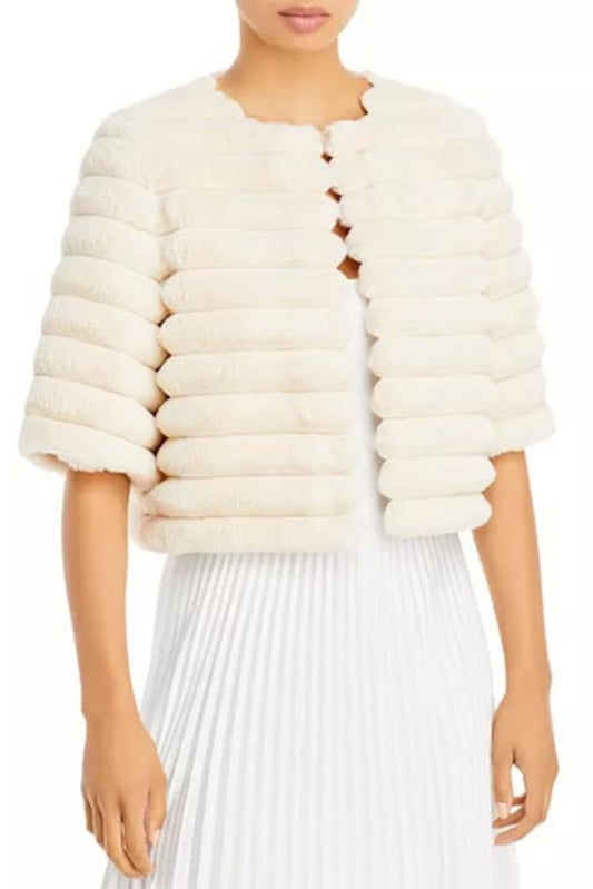 Love Token Crop Faux Fur Bolero Jacket