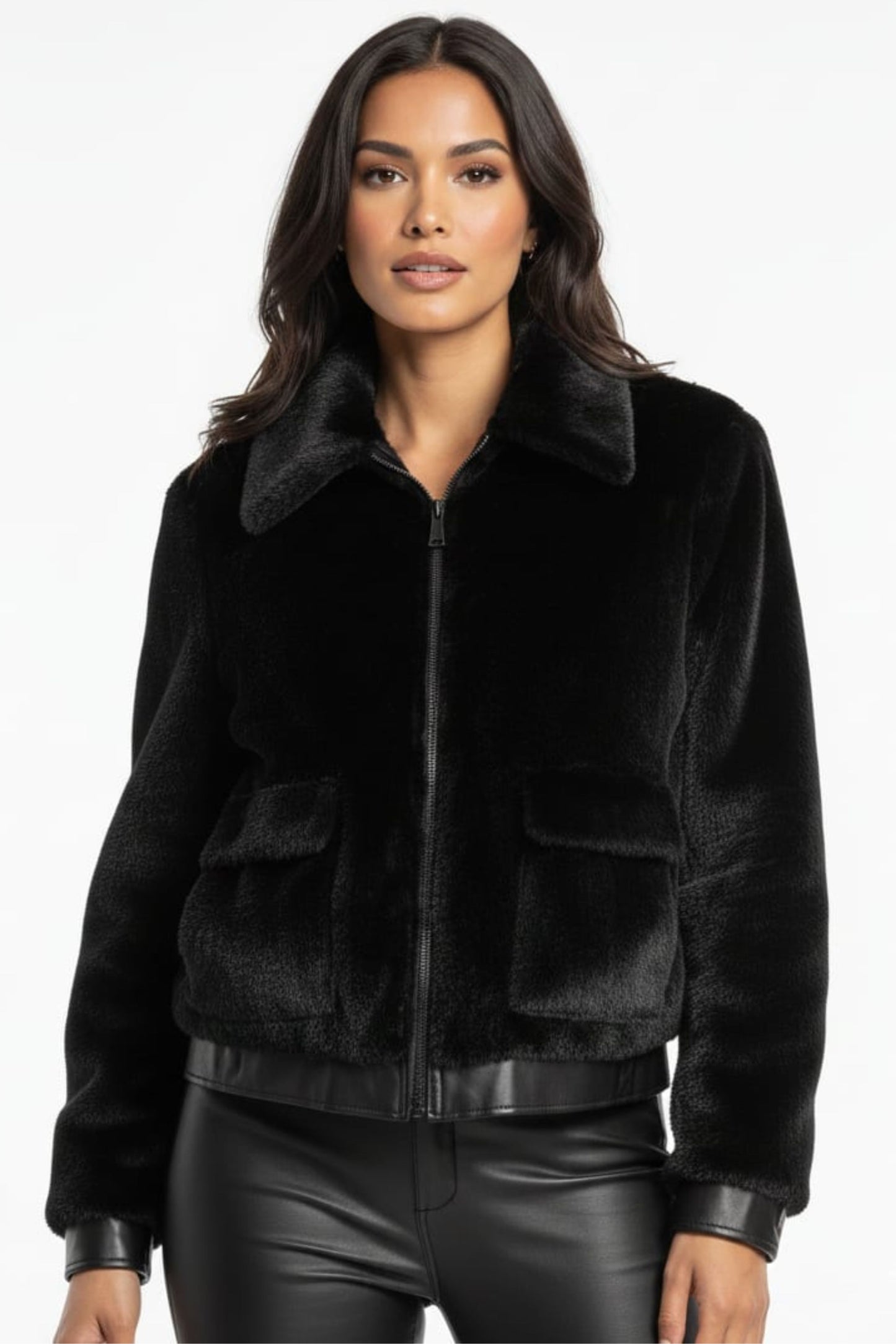 Love Token Faux Fur Moto Jacket